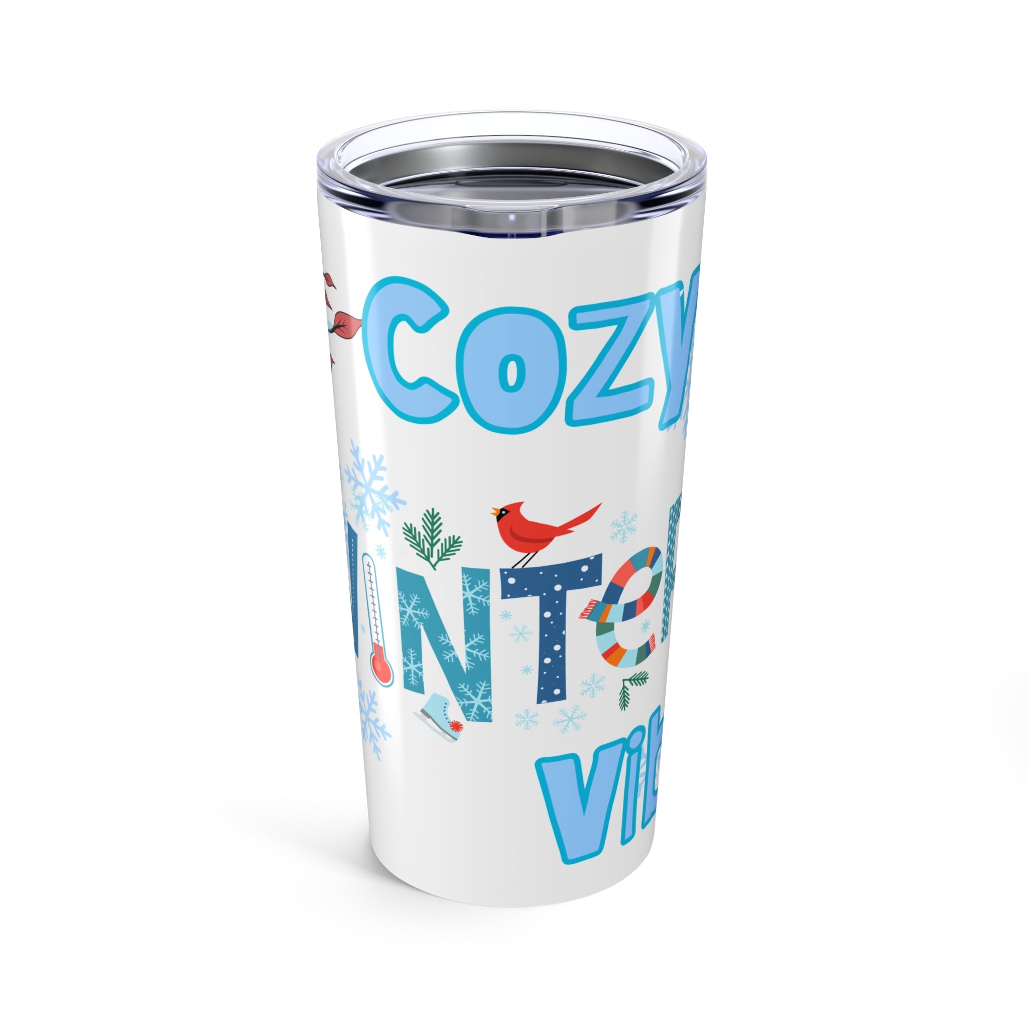 20oz Winter Cozy Tumbler – 'Cozy Winter Vibes' Insulated Travel Cup