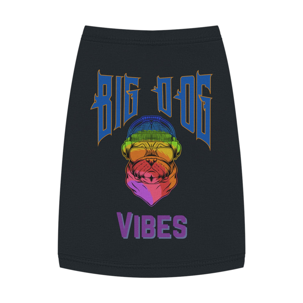 Big Dog Vibes Pet Tank - Rainbow Bulldog Graphic Dog Shirt