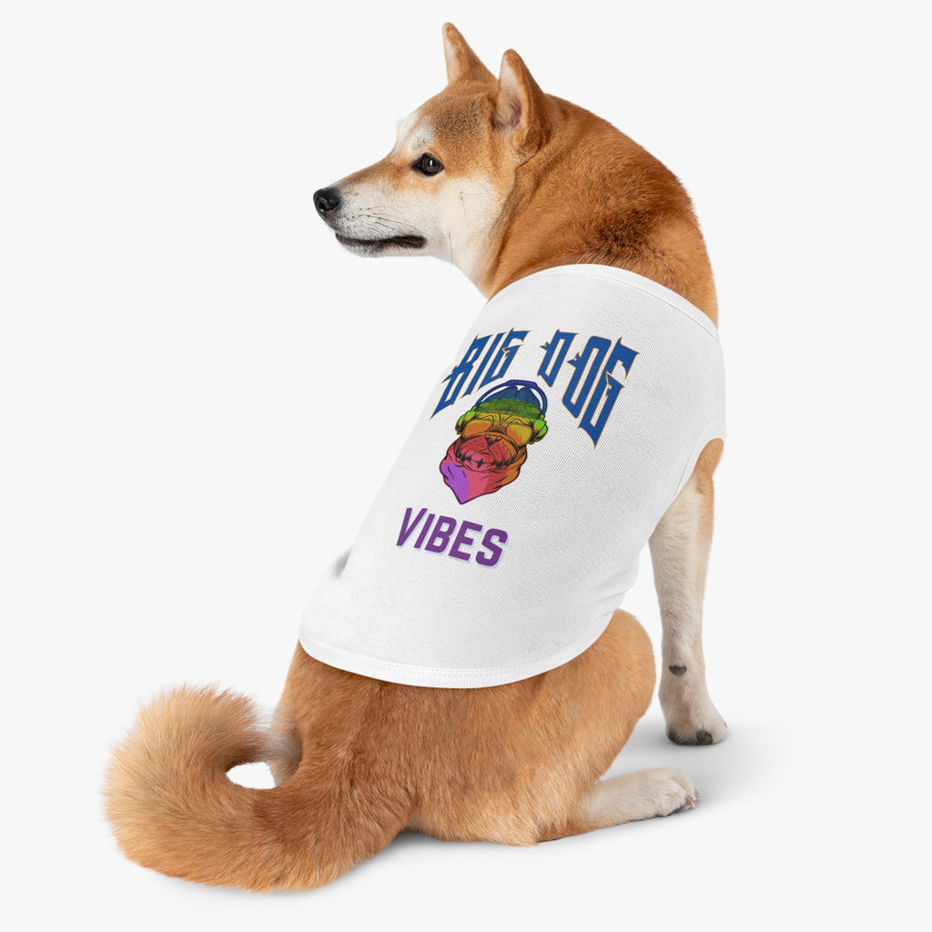 Big Dog Vibes Pet Tank - Rainbow Bulldog Graphic Dog Shirt