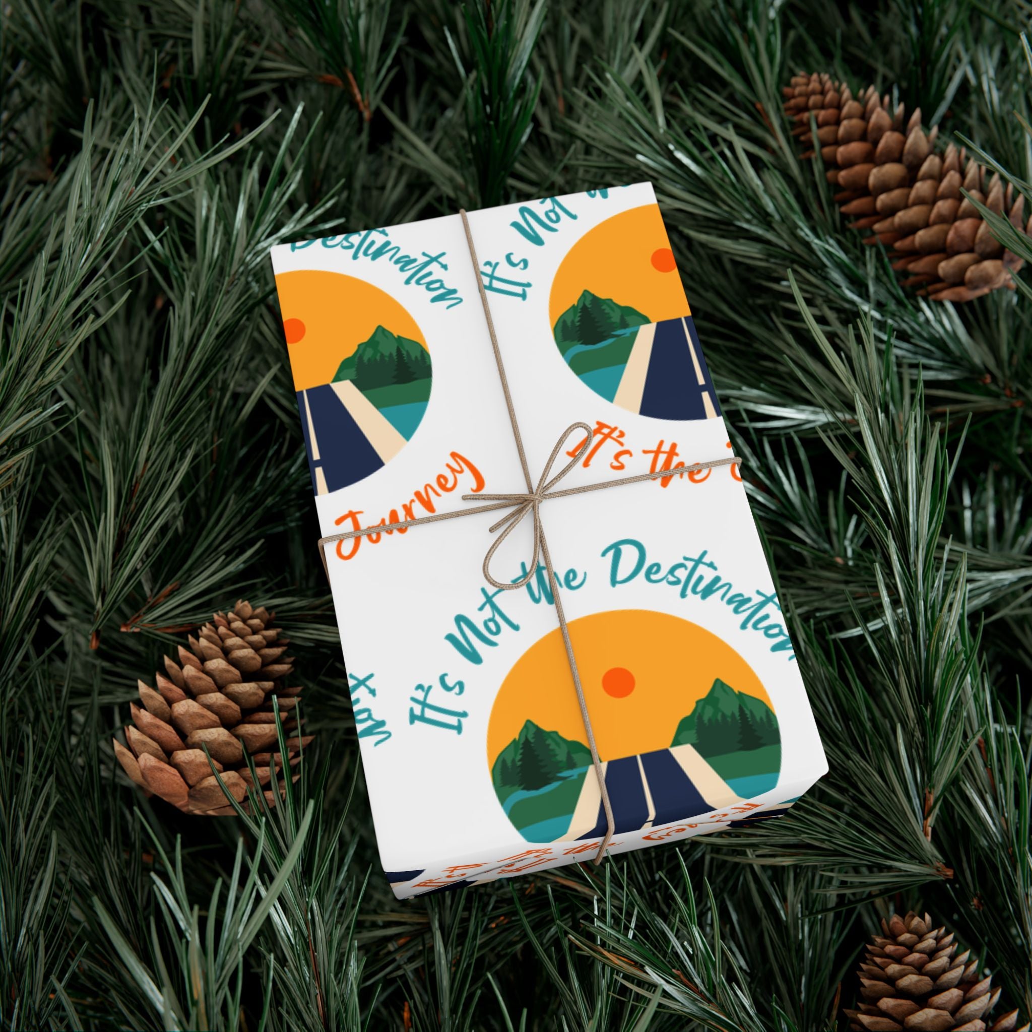 Gift Wrap Paper — 'It's Not the Destination, It's the Journey' Circular Sunshine Pattern