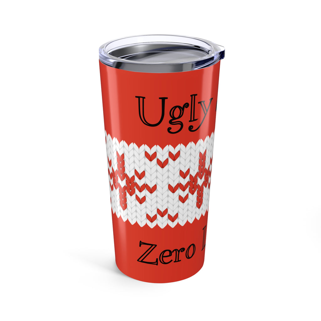 20oz Holiday Knit Pattern Tumbler — Funny 'Ugly Sweater, No laundry' Travel Cup