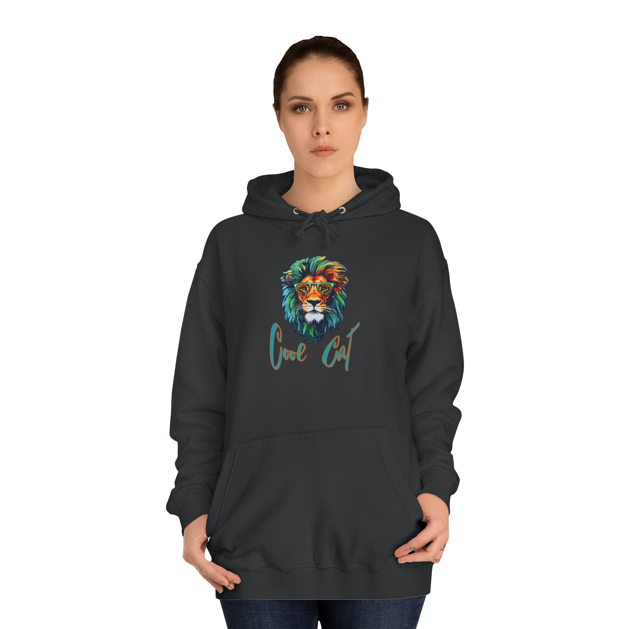 Lion Art Hoodie - 'Just Chill' Watercolor Lion Graphic Pullover