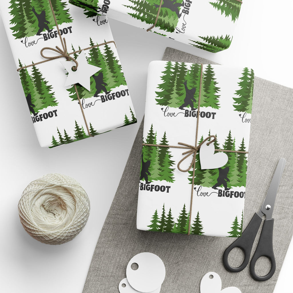 Bigfoot 'Love' Whispering Pines Wrapping Paper