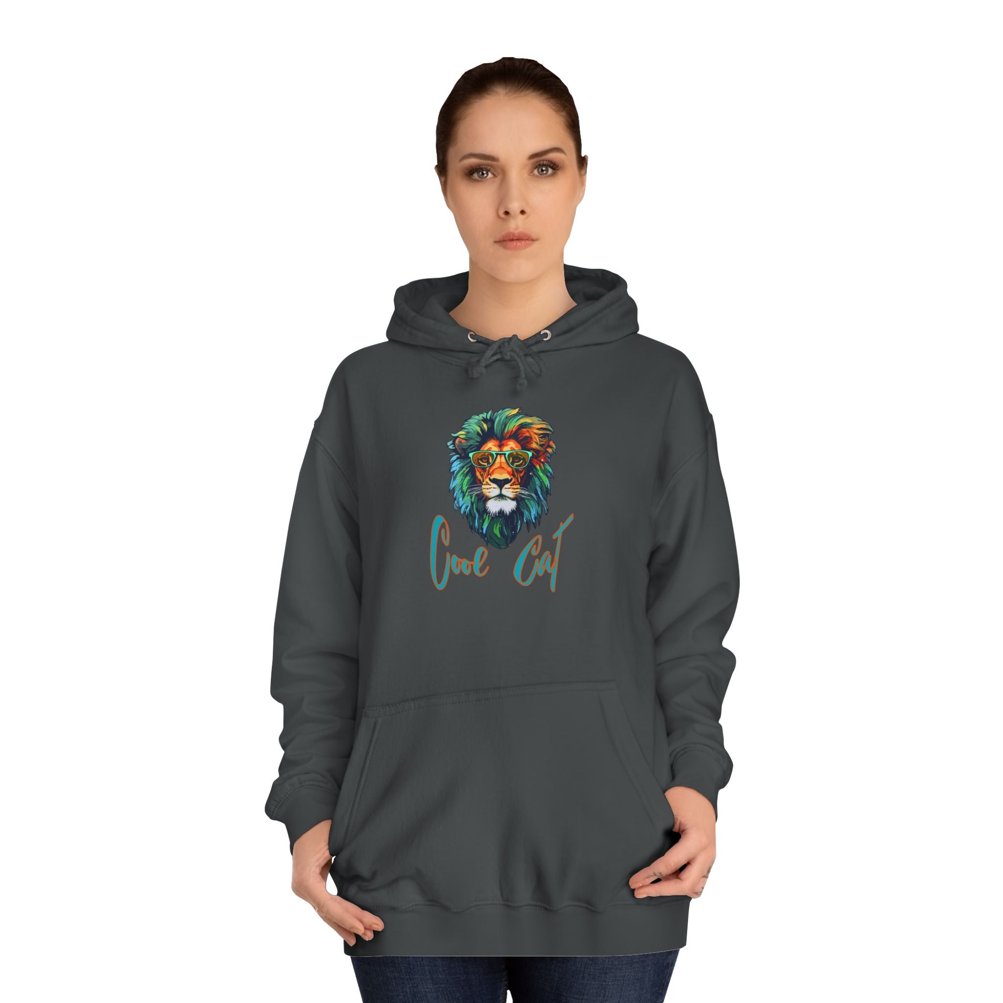 Lion Art Hoodie - 'Just Chill' Watercolor Lion Graphic Pullover