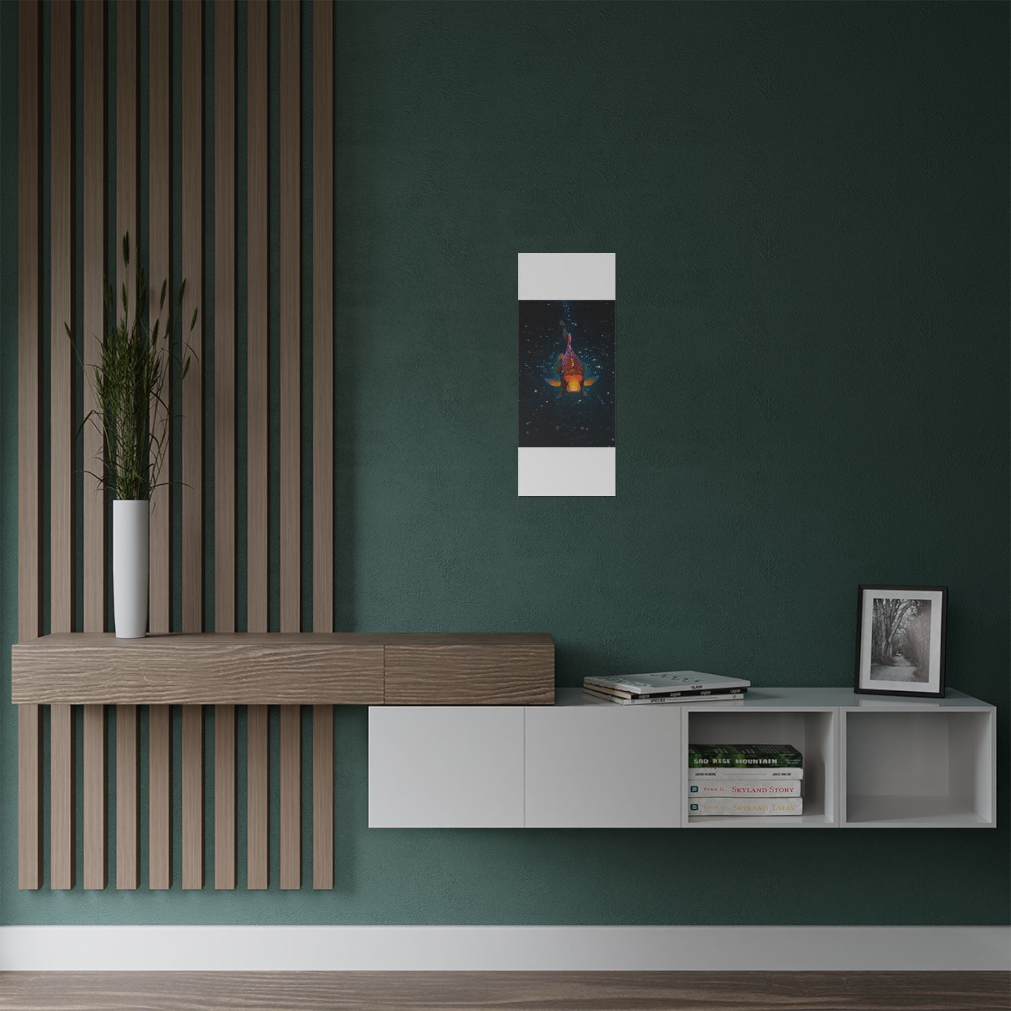 Koi Fish Satin Poster — Vibrant Underwater Galaxy Wall Art (300gsm)