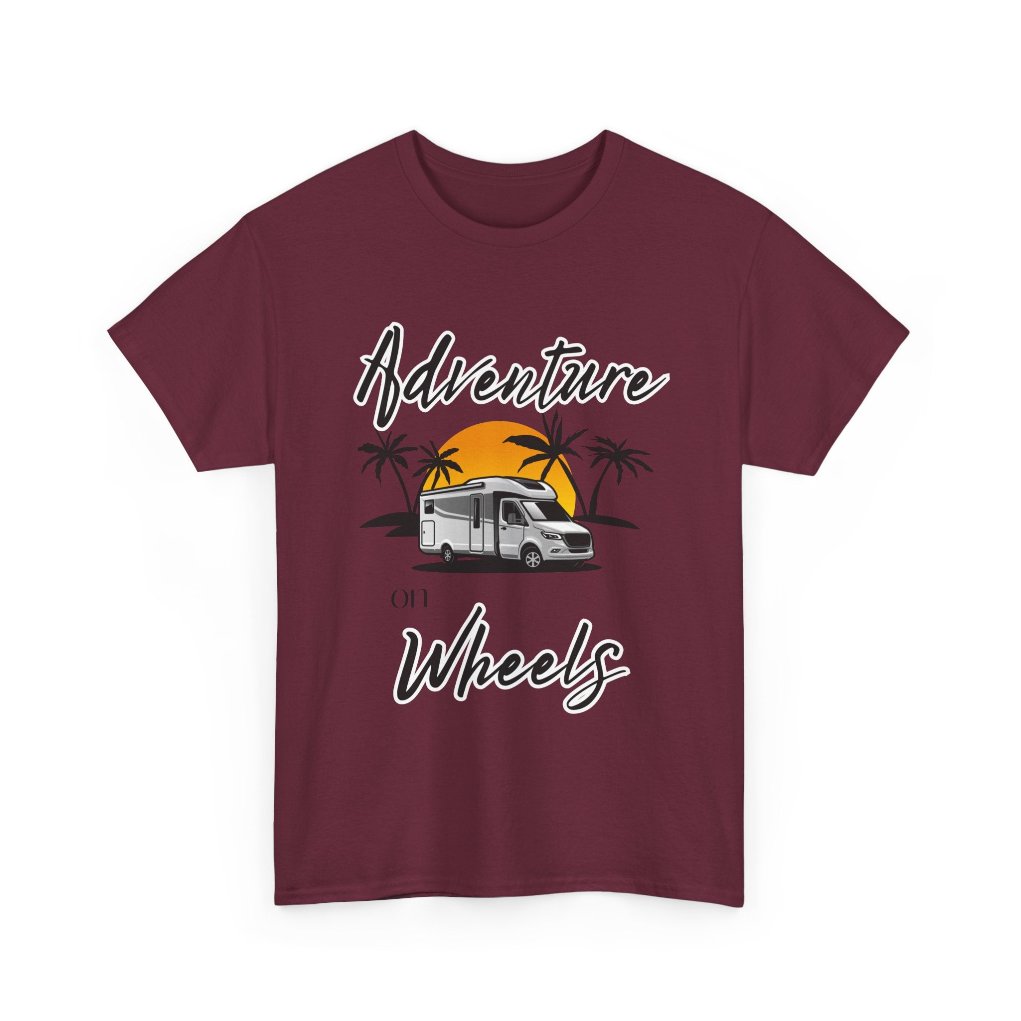 Adventure on Wheels RV T-shirt RV Gift Unisex Heavy Cotton Tee