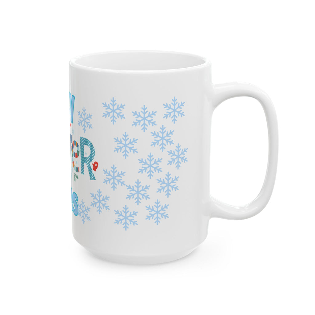 Cozy Winter Vibes Ceramic Mug — Holiday Snowflake Coffee Cup (11oz/15oz)
