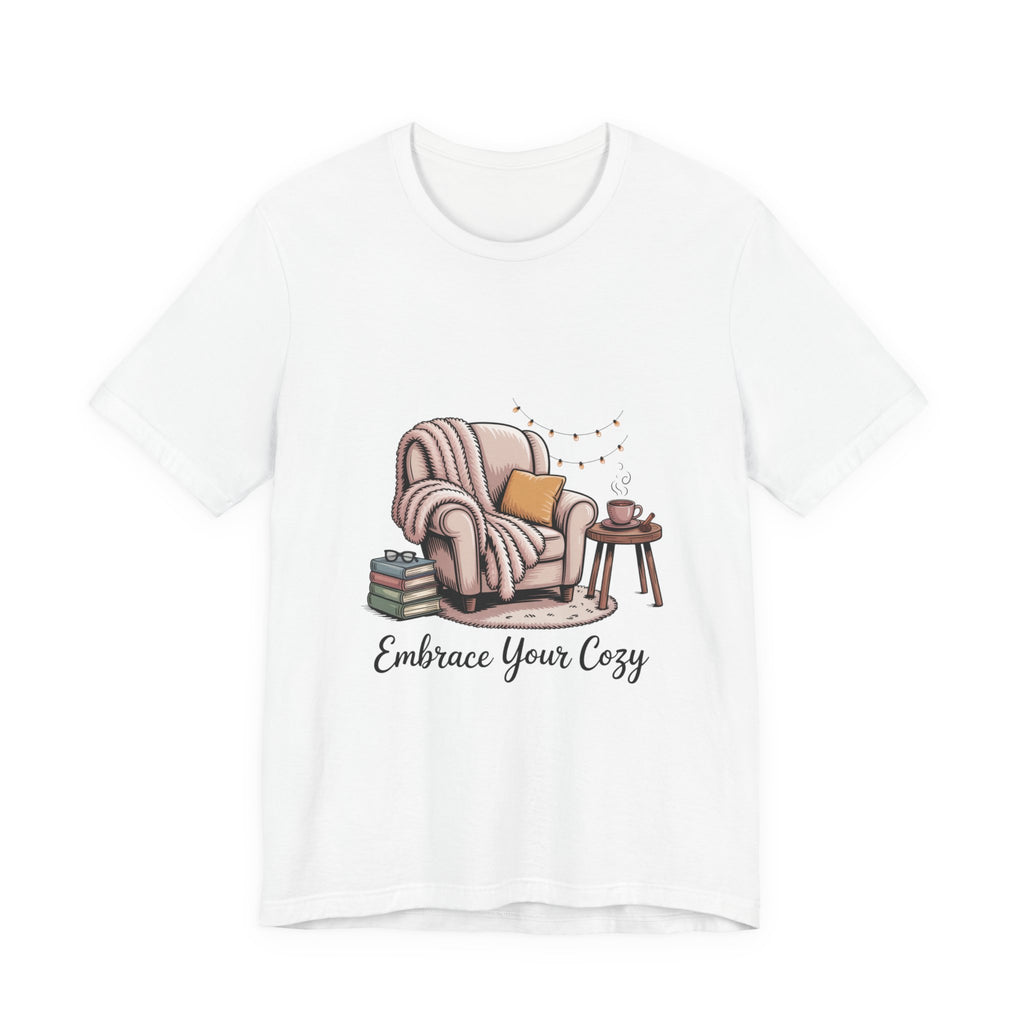 Cozy Reading Tee — "Embrace Your Cozy" Armchair Graphic T‑Shirt