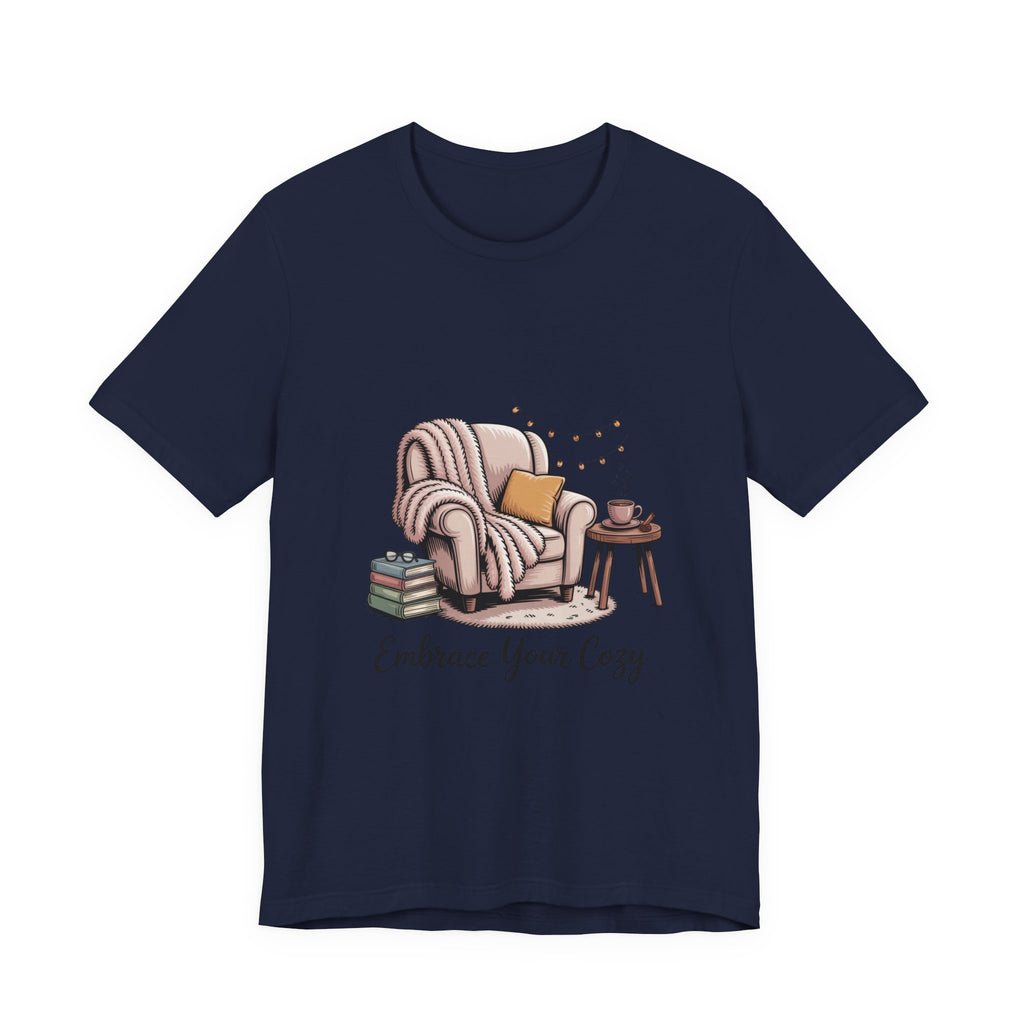 Cozy Reading Tee — "Embrace Your Cozy" Armchair Graphic T‑Shirt