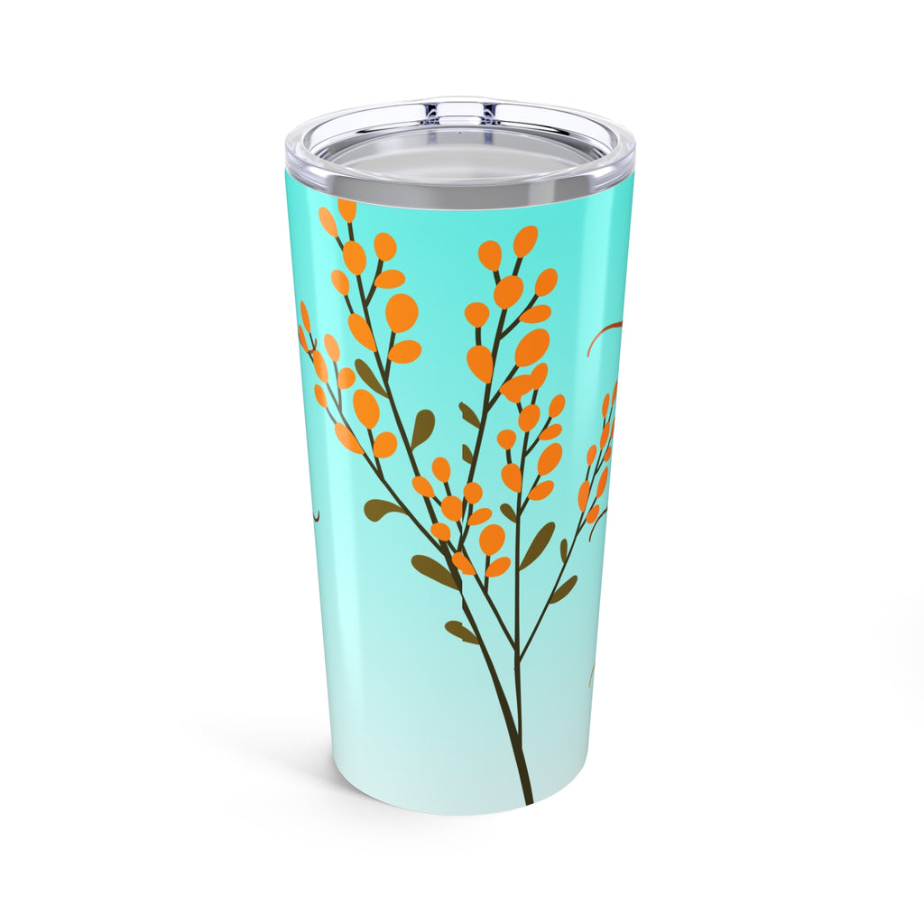 20oz Tumbler — "So Very Thankful, Grateful & Blessed" Floral Travel Mug
