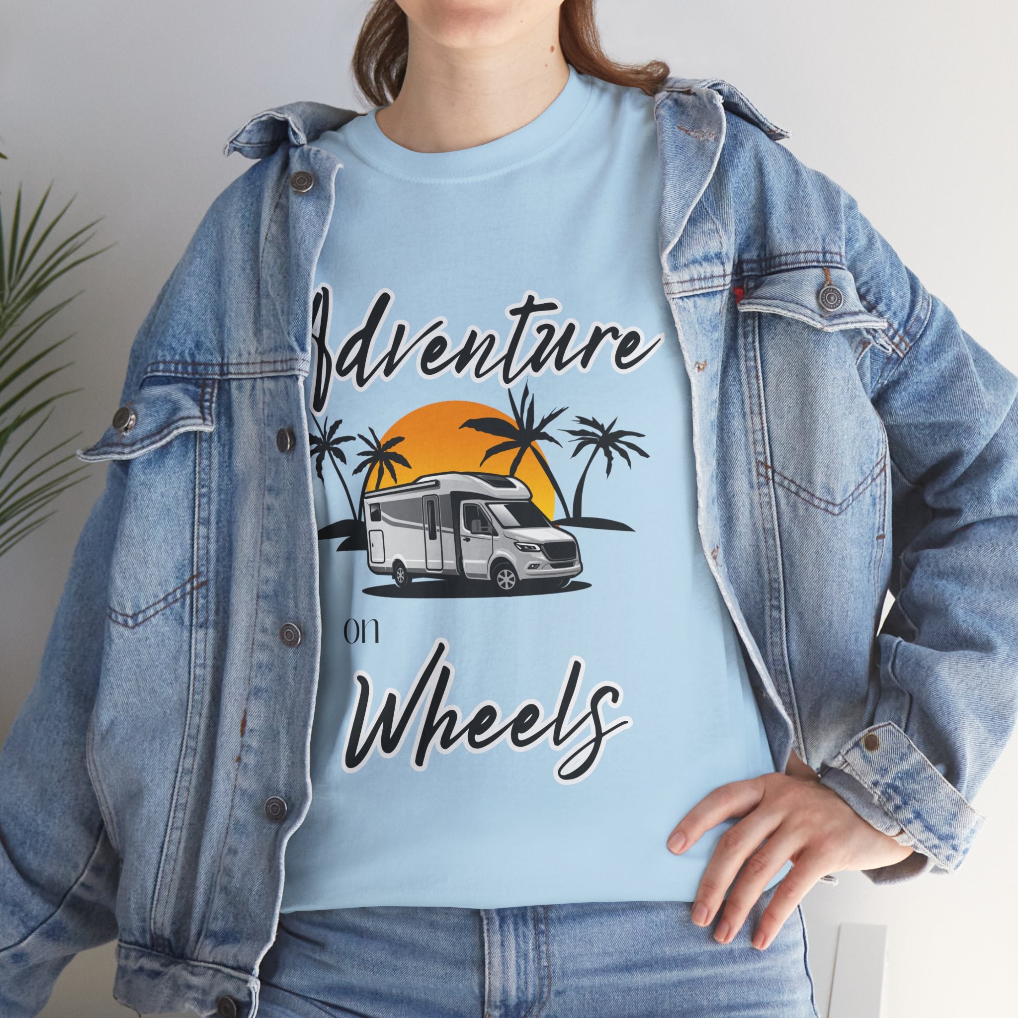Adventure on Wheels RV T-shirt RV Gift Unisex Heavy Cotton Tee