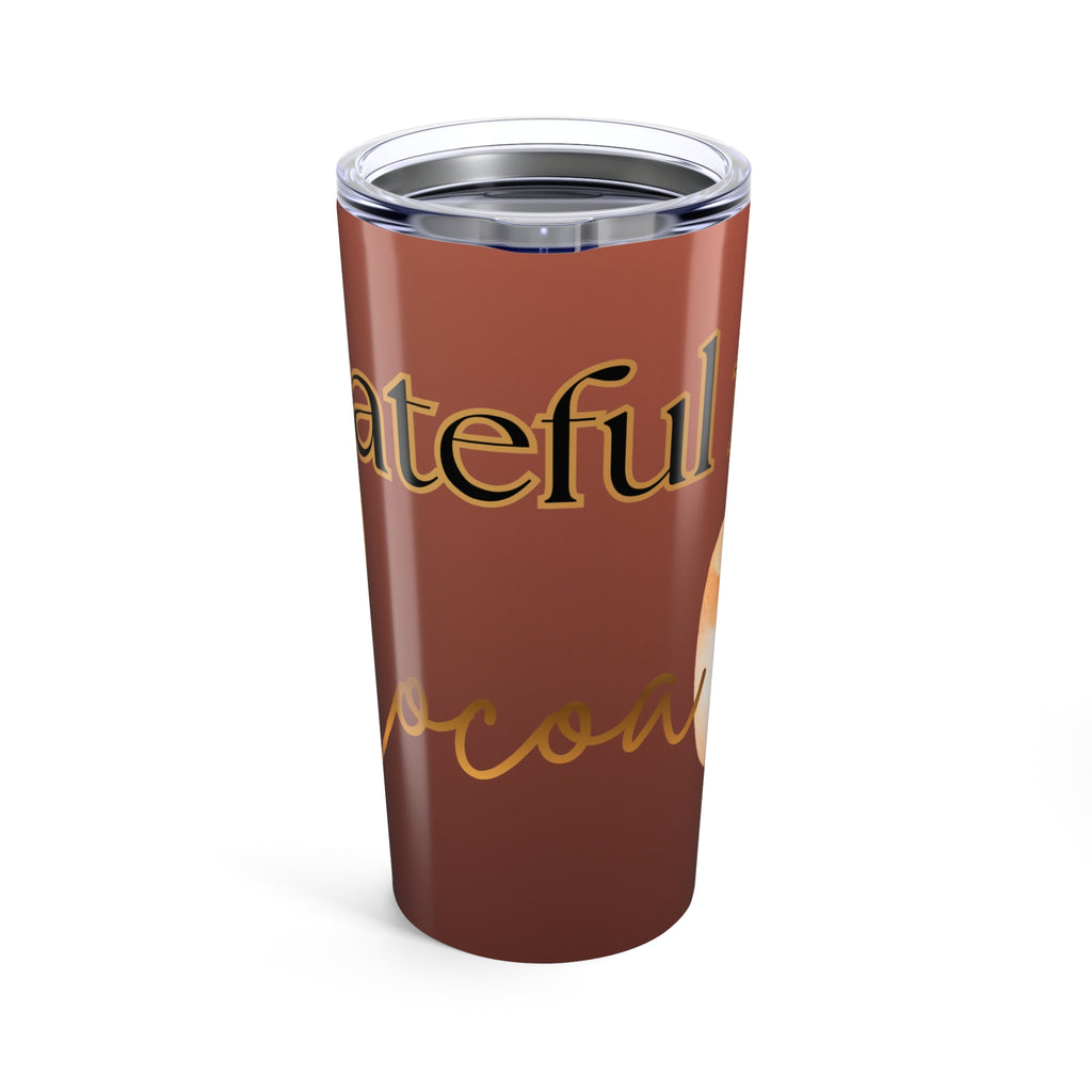 Grateful Cocoa 20oz Tumbler — Cute Marshmallow Hot Cocoa Travel Cup