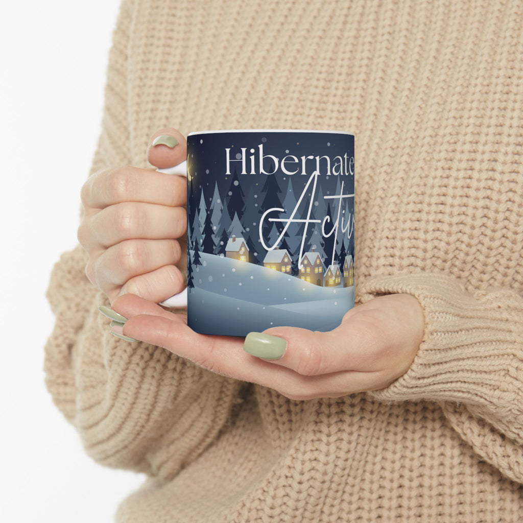 Ceramic Mug — "Hibernate Mode Activated" Winter Night Coffee Cup