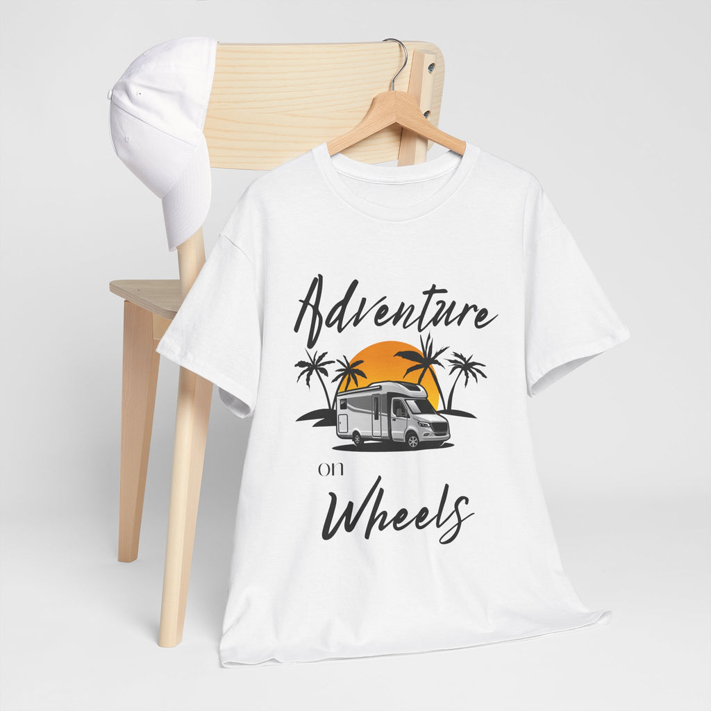 Adventure on Wheels RV T-shirt RV Gift Unisex Heavy Cotton Tee