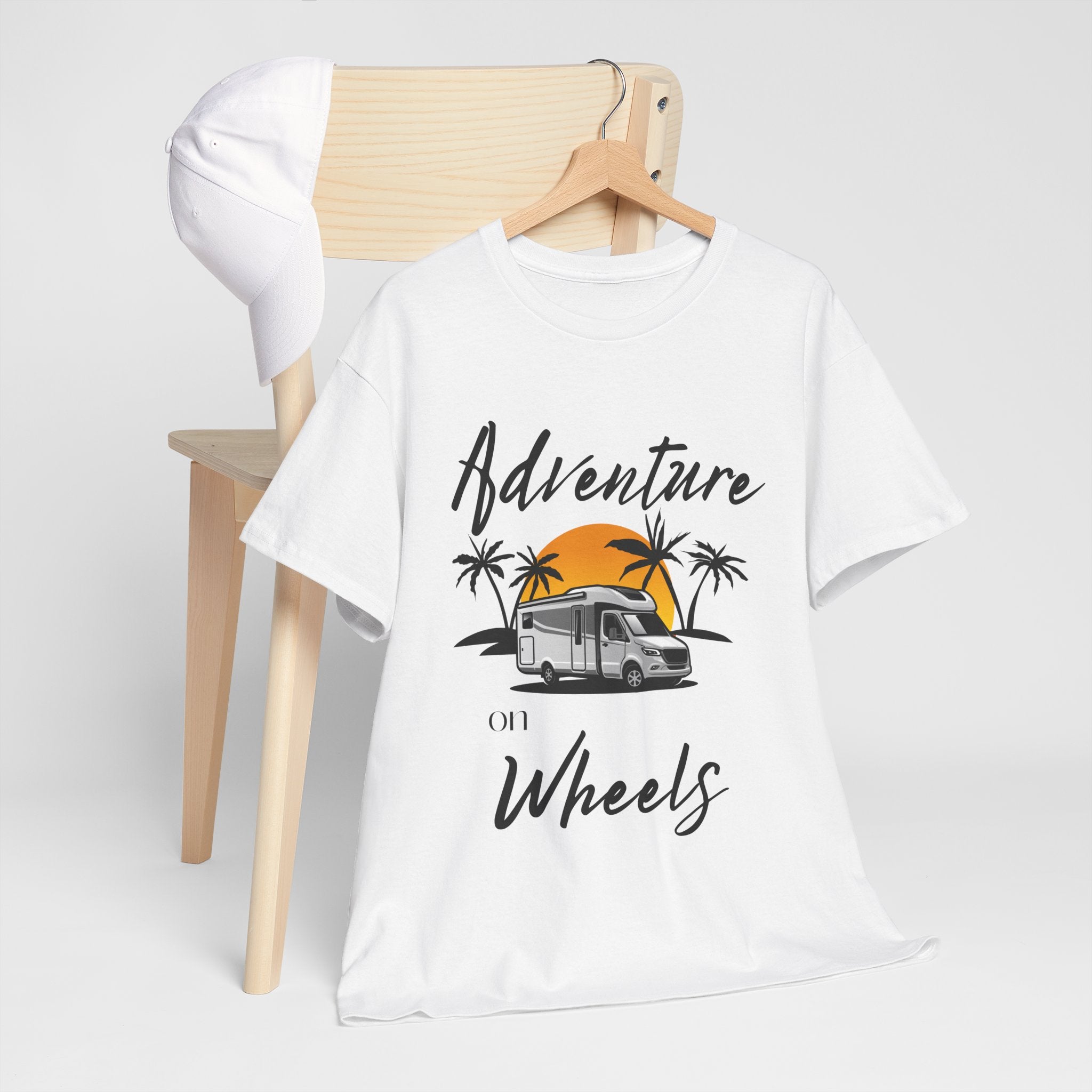 Adventure on Wheels RV T-shirt RV Gift Unisex Heavy Cotton Tee