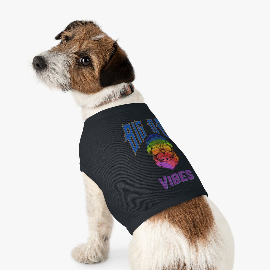 Big Dog Vibes Pet Tank - Rainbow Bulldog Graphic Dog Shirt