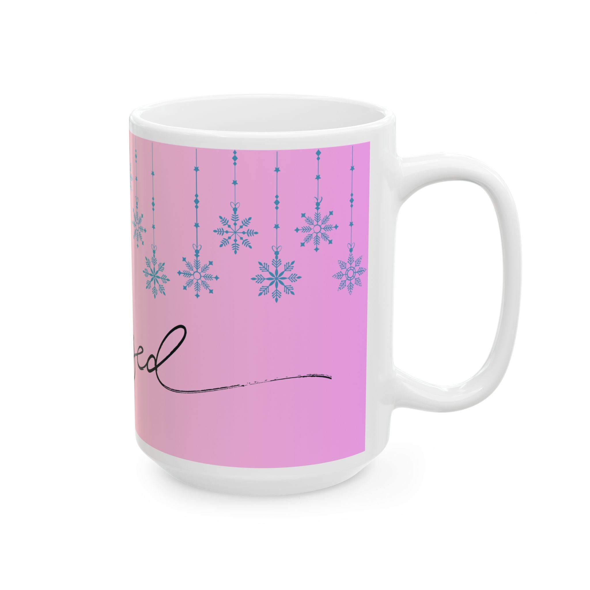 Blessed Pastel Snowflake Ceramic Mug – Inspirational Coffee Cup (11oz, 15oz)