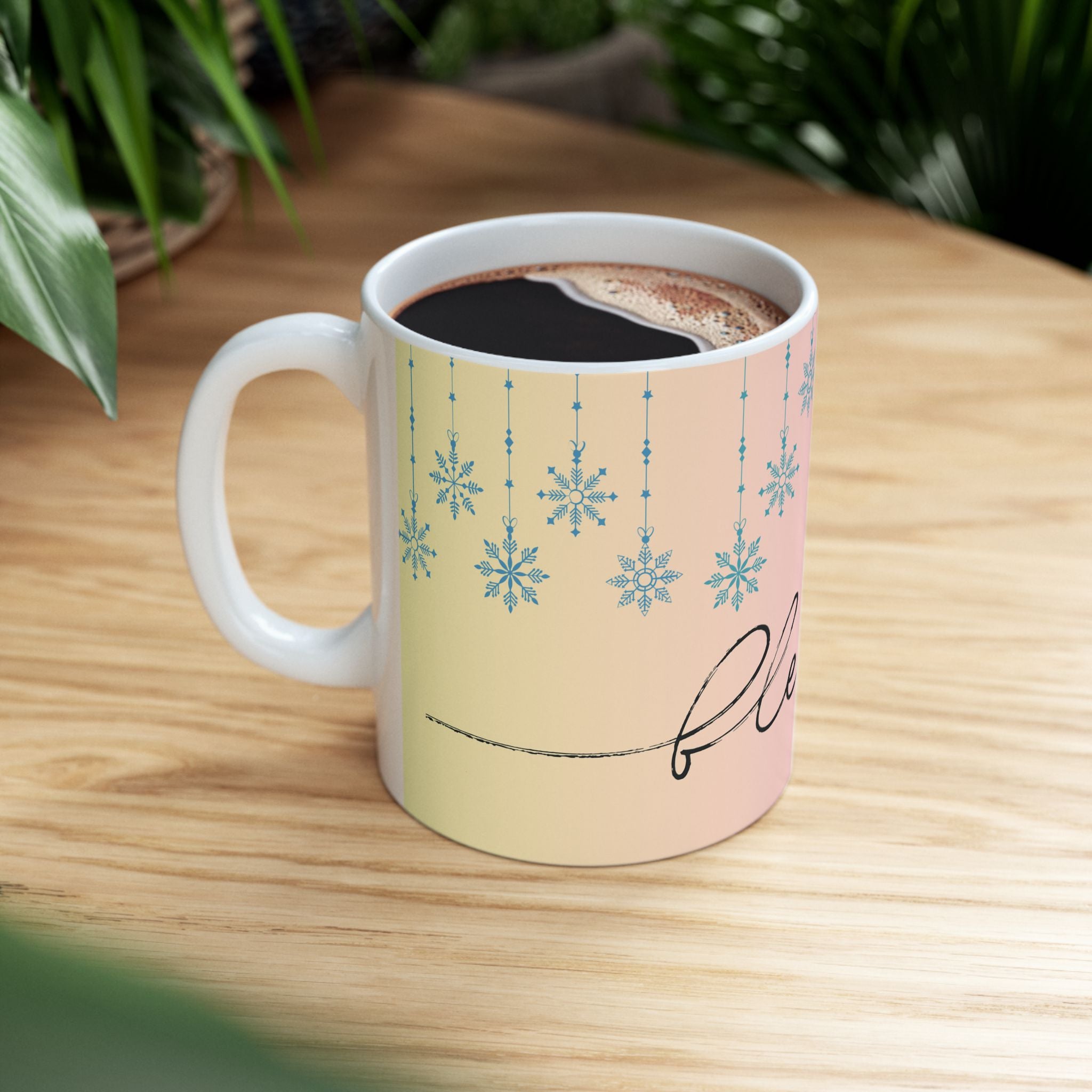 Blessed Pastel Snowflake Ceramic Mug – Inspirational Coffee Cup (11oz, 15oz)
