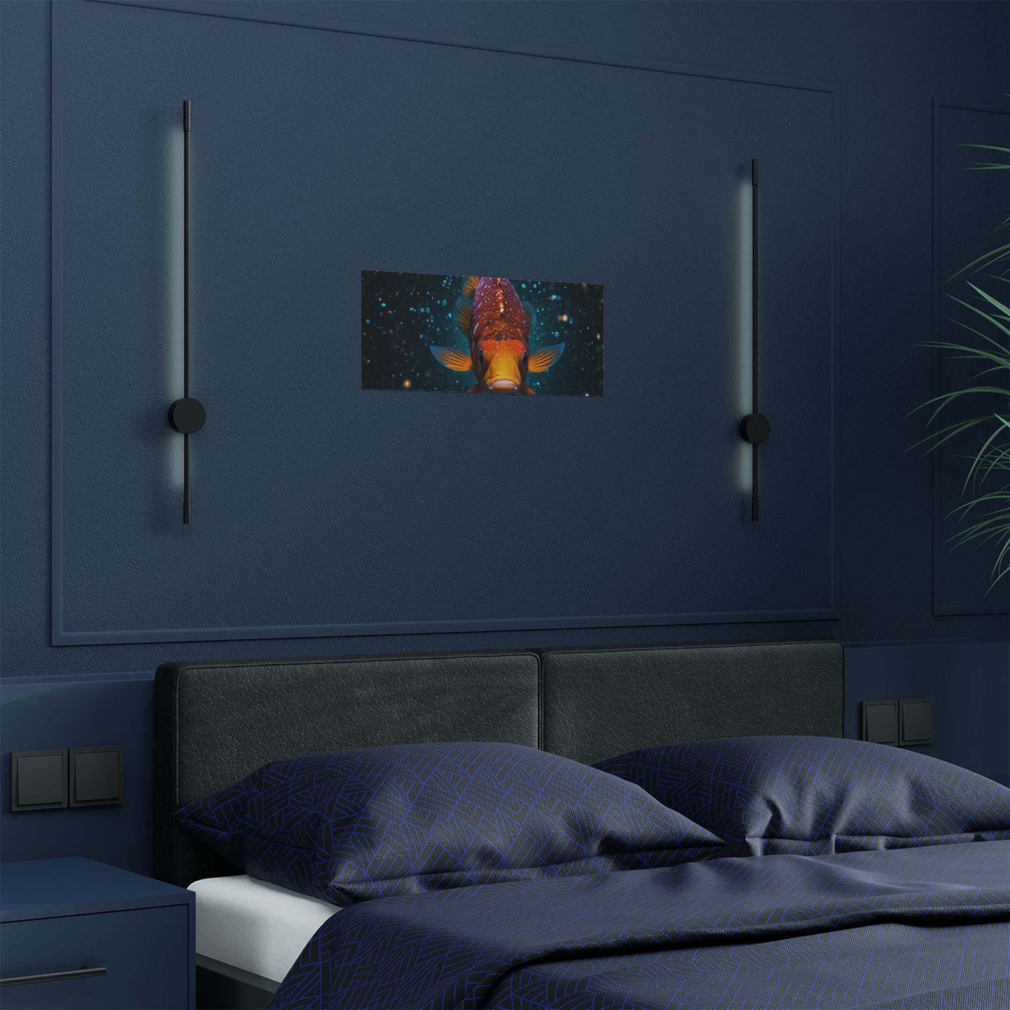 Koi Fish Satin Poster — Vibrant Underwater Galaxy Wall Art (300gsm)