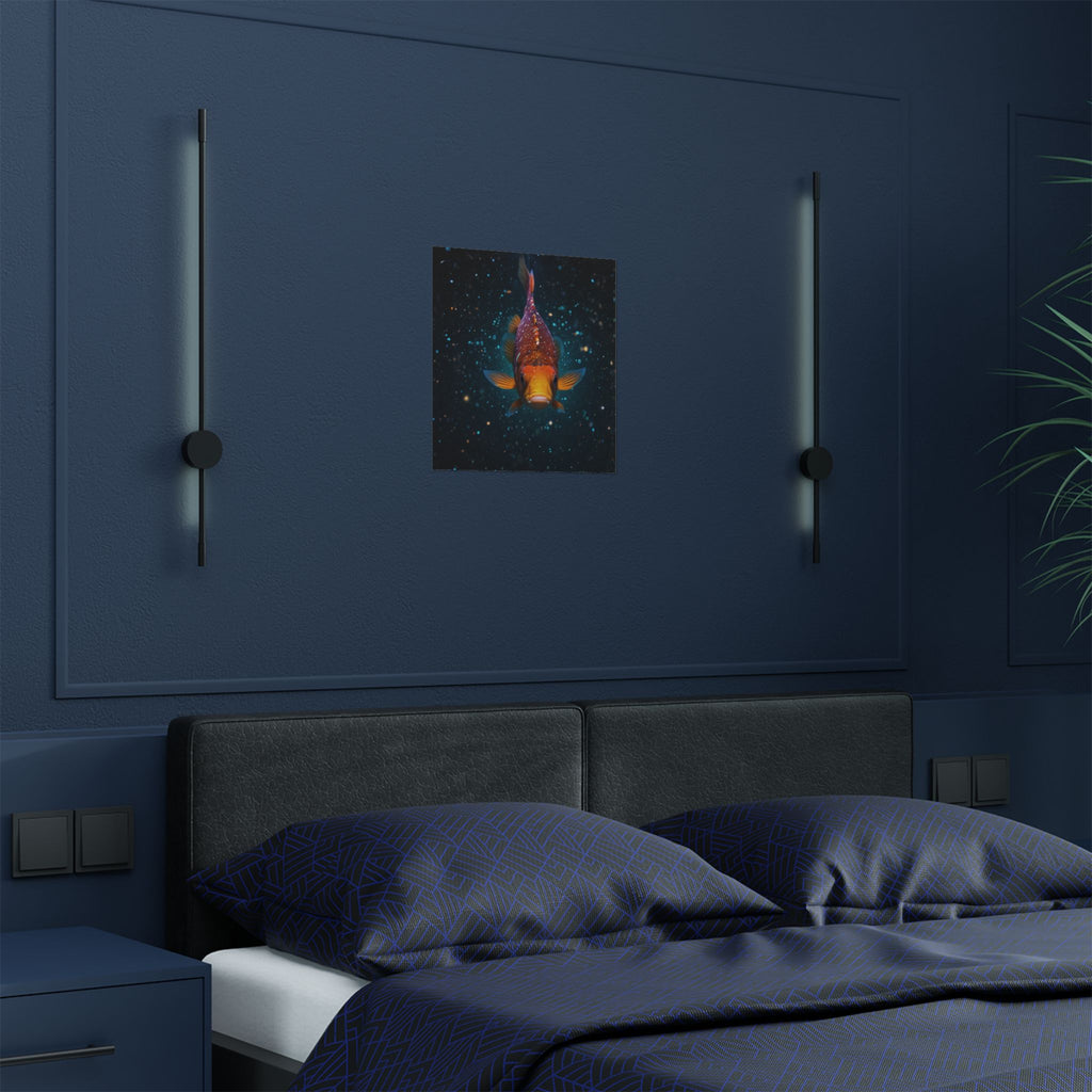 Koi Fish Satin Poster — Vibrant Underwater Galaxy Wall Art (300gsm)