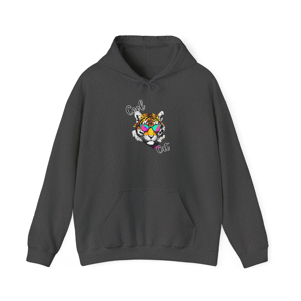 Cool Cat Hoodie — Colorful Sunglasses Tiger Graphic Sweatshirt
