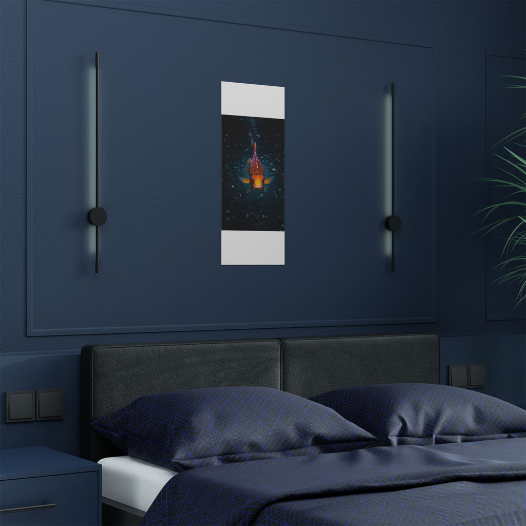 Koi Fish Satin Poster — Vibrant Underwater Galaxy Wall Art (300gsm)
