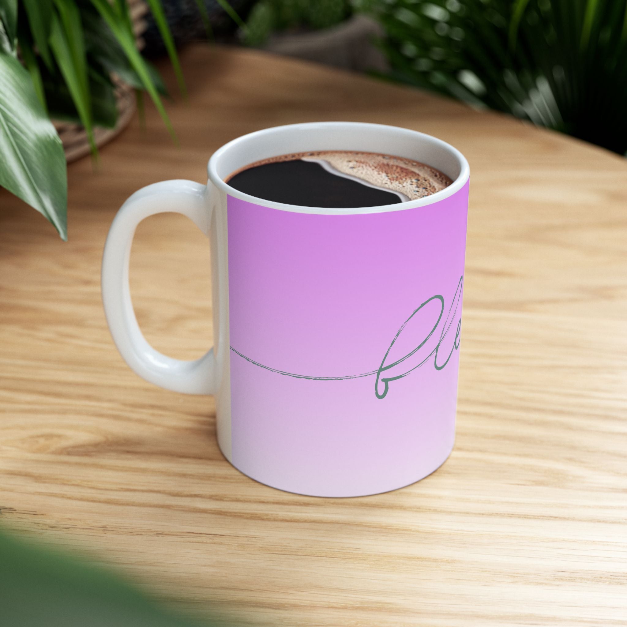 Blessed Ombre Ceramic Mug — Inspirational Pink Gradient Coffee Cup (11oz & 15oz)