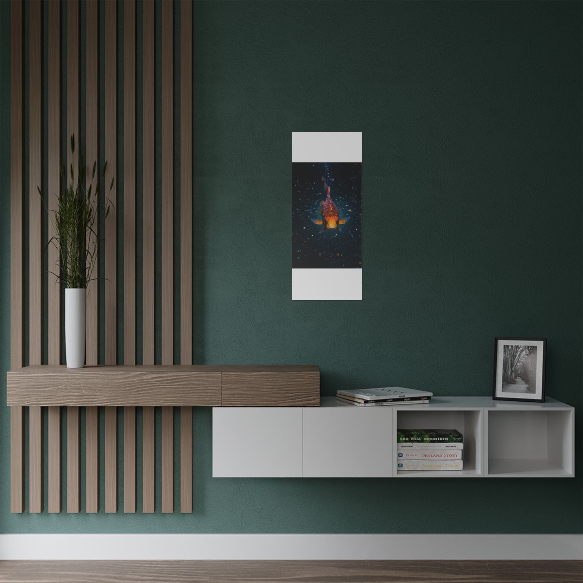 Koi Fish Satin Poster — Vibrant Underwater Galaxy Wall Art (300gsm)