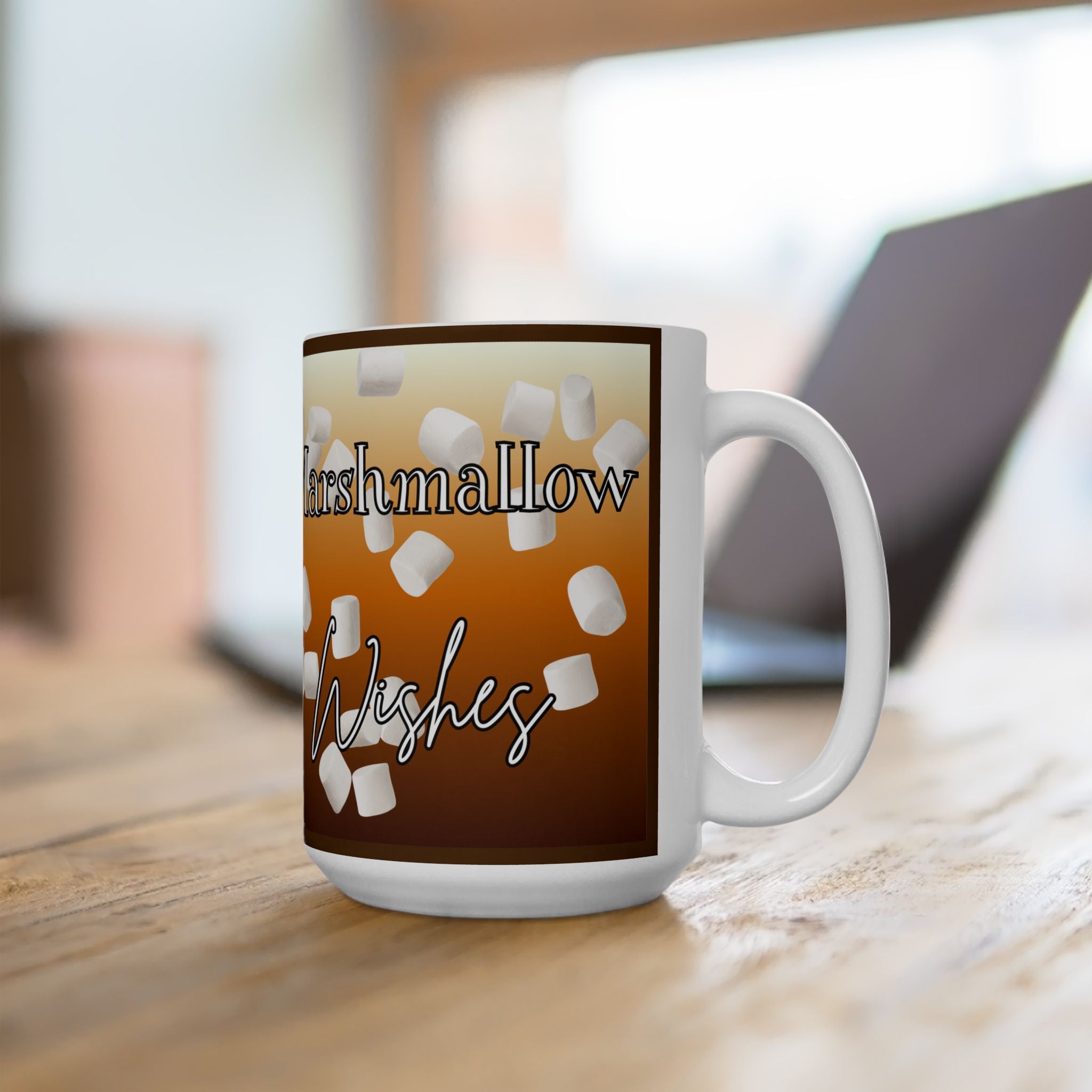 Hot Cocoa & Marshmallows Ceramic Mug — Cozy Winter Coffee Cup (11oz/15oz)