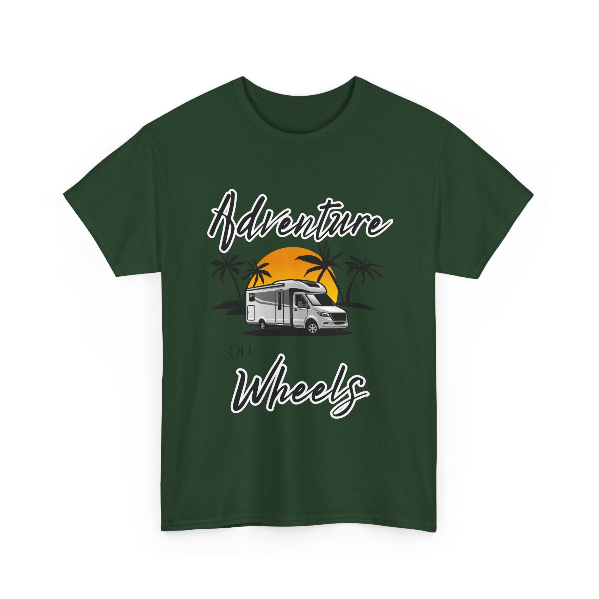 Adventure on Wheels RV T-shirt RV Gift Unisex Heavy Cotton Tee