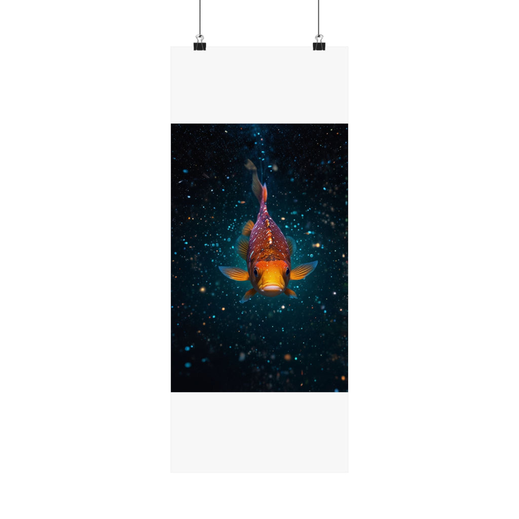 Koi Fish Satin Poster — Vibrant Underwater Galaxy Wall Art (300gsm)