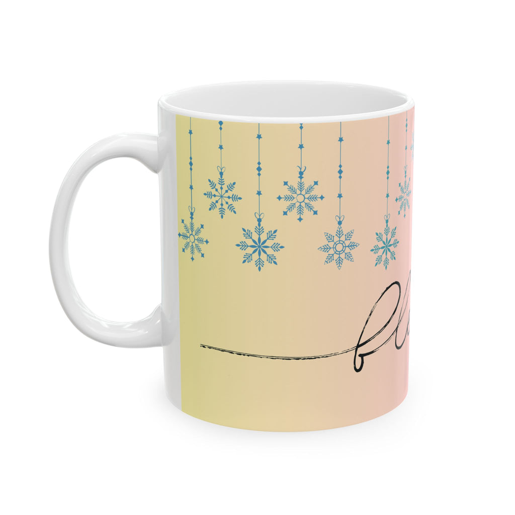 Blessed Pastel Snowflake Ceramic Mug – Inspirational Coffee Cup (11oz, 15oz)