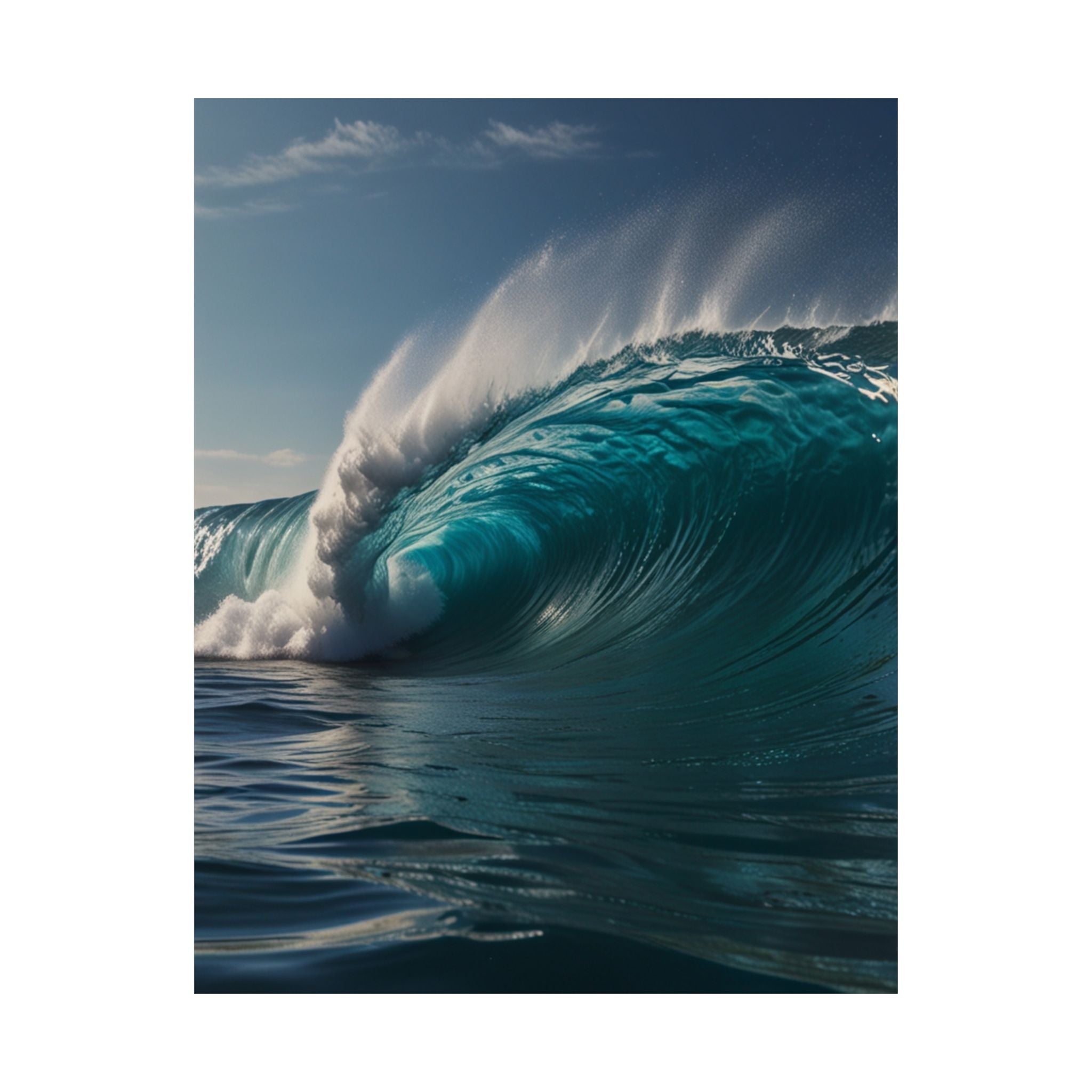 Satin Poster — Ocean Wave Photography Wall Art (300gsm)