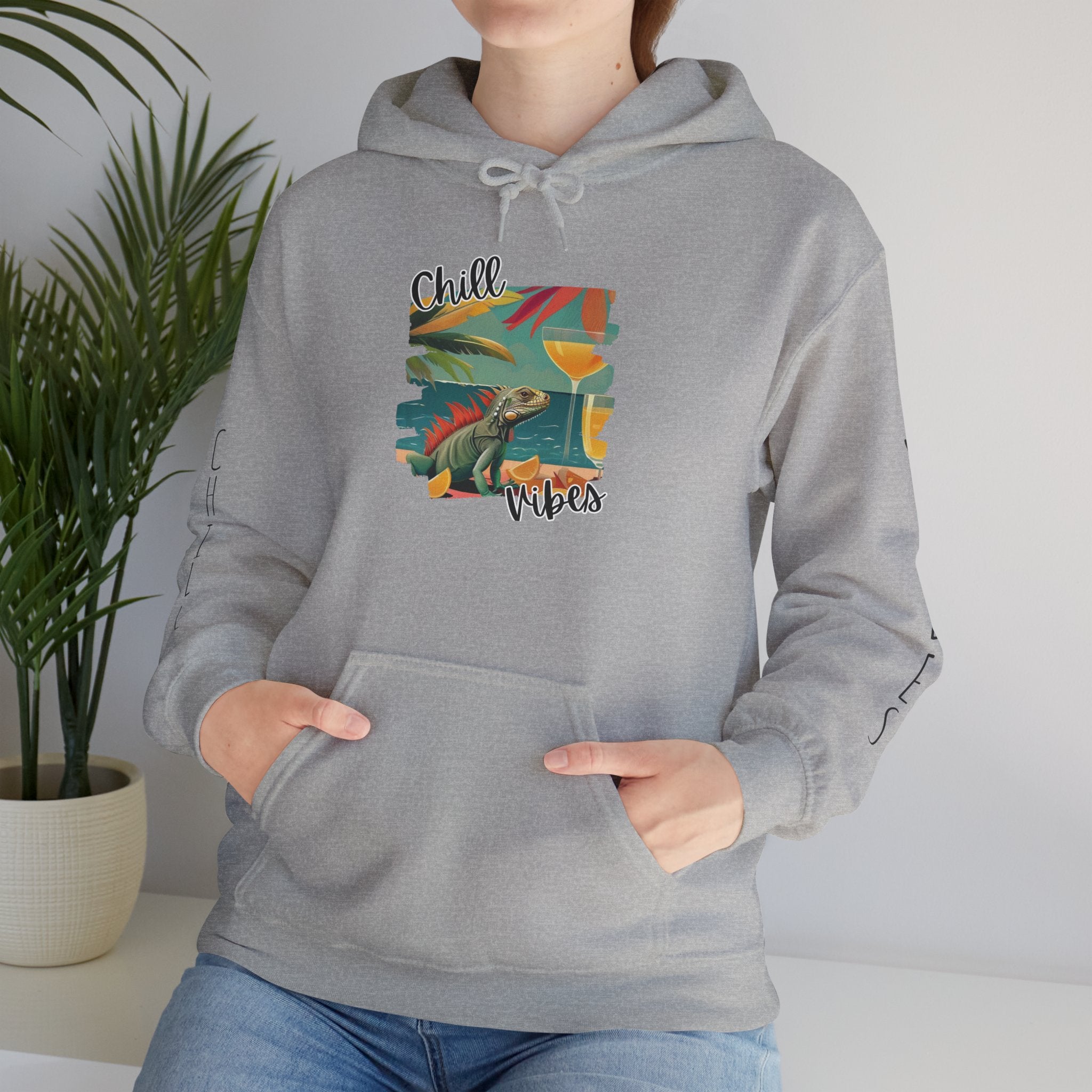 Chill Vibes Surf Hoodie – Retro Beach Graphic Hooded Sweatshirt