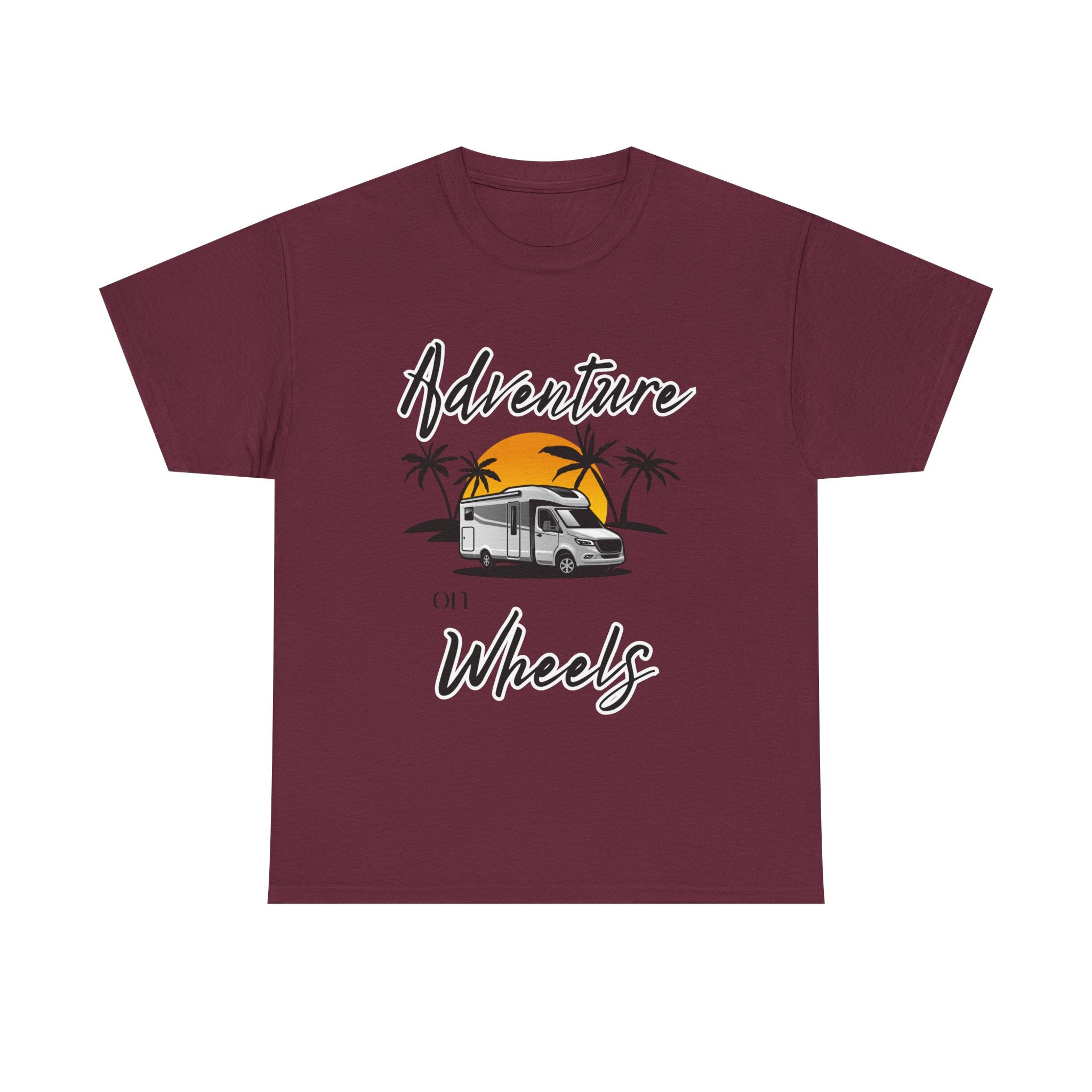 Adventure on Wheels RV T-shirt RV Gift Unisex Heavy Cotton Tee