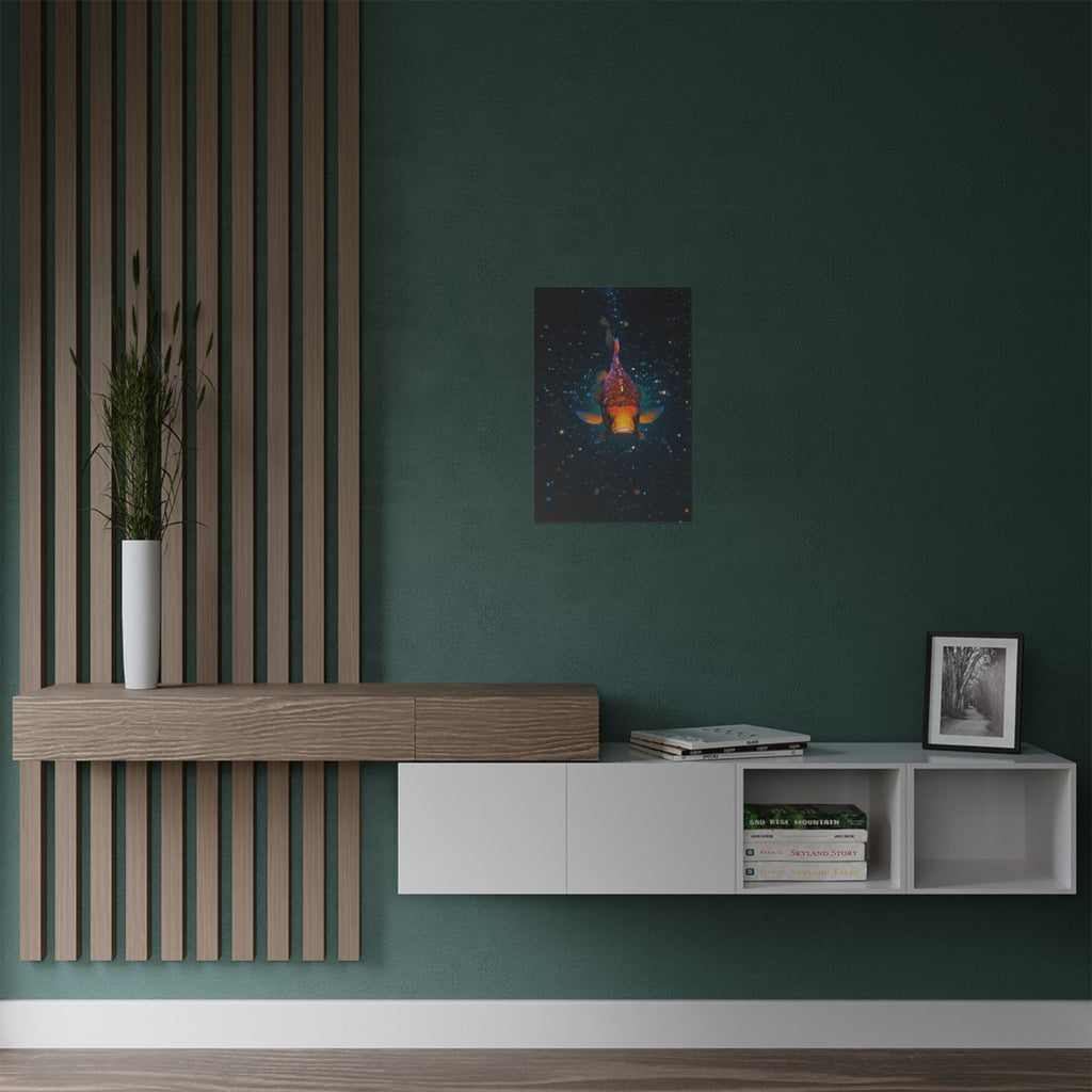 Koi Fish Satin Poster — Vibrant Underwater Galaxy Wall Art (300gsm)