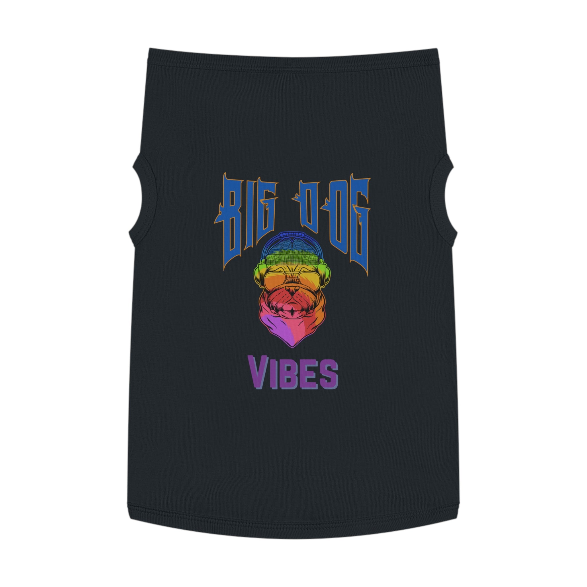 Big Dog Vibes Pet Tank - Rainbow Bulldog Graphic Dog Shirt