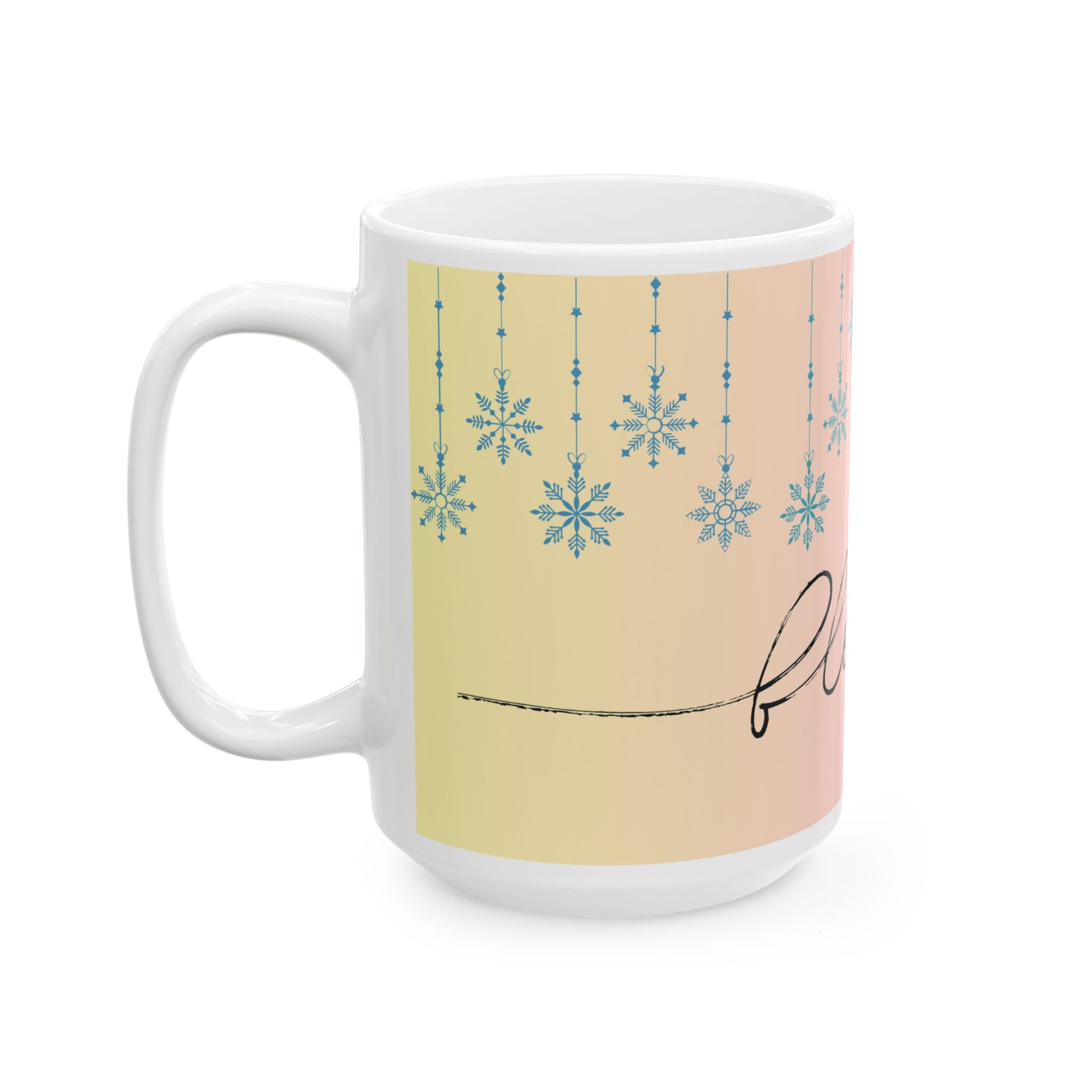 Blessed Pastel Snowflake Ceramic Mug – Inspirational Coffee Cup (11oz, 15oz)