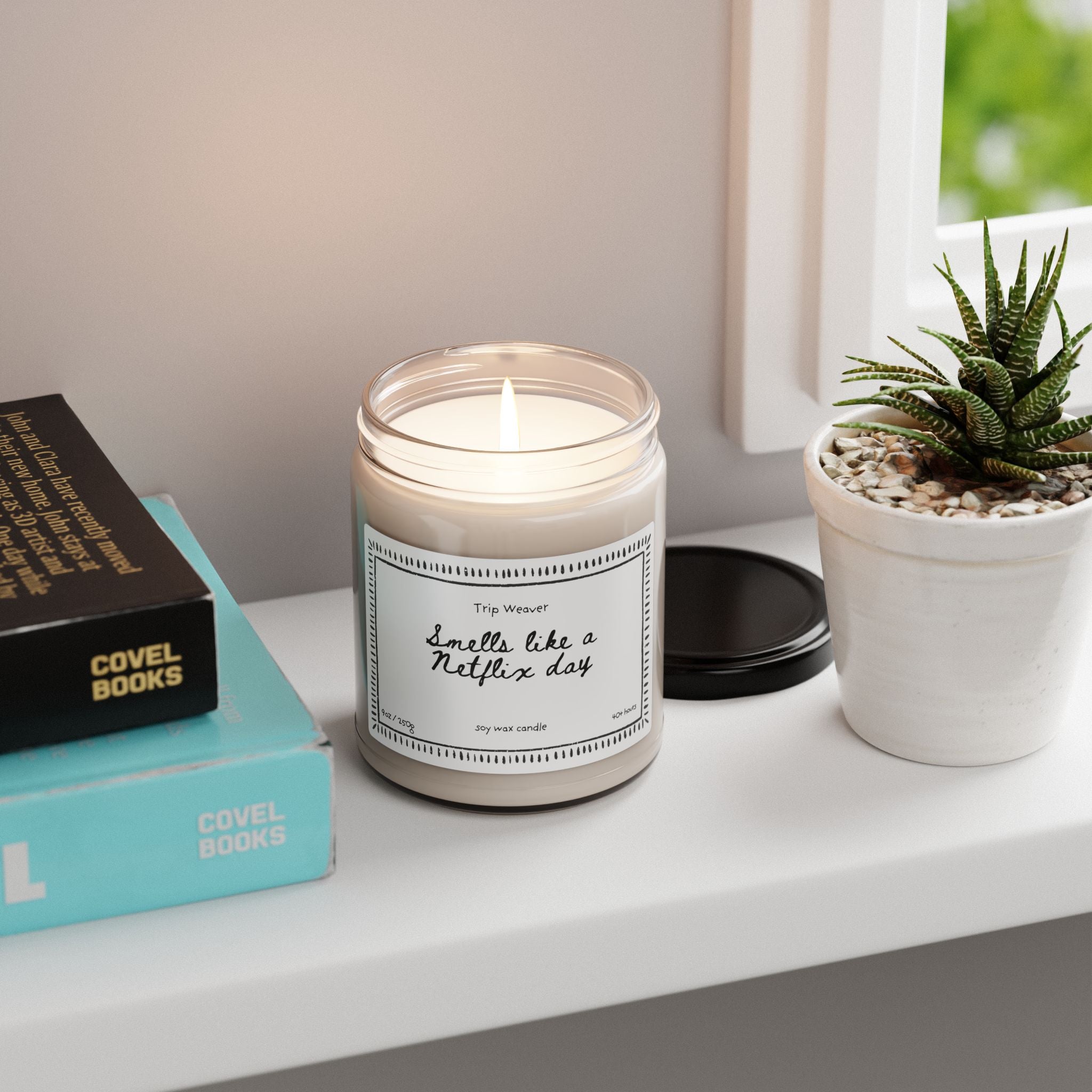 Soy Candle — “Smells Like a Netflix Day” Scented 9oz Cozy Candle