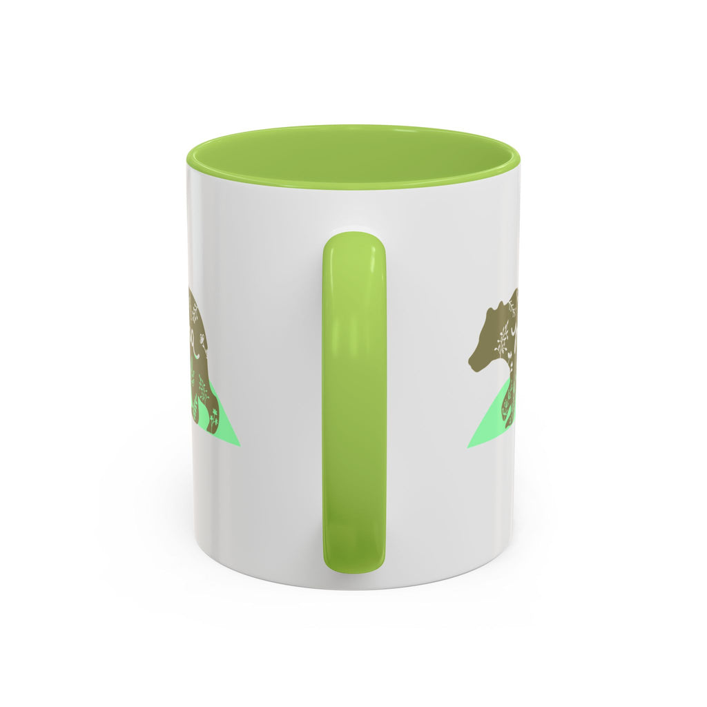 Mama Bear Accent Coffee Mug – Floral Bear Design, Mama Bear Gift (11/15 oz)