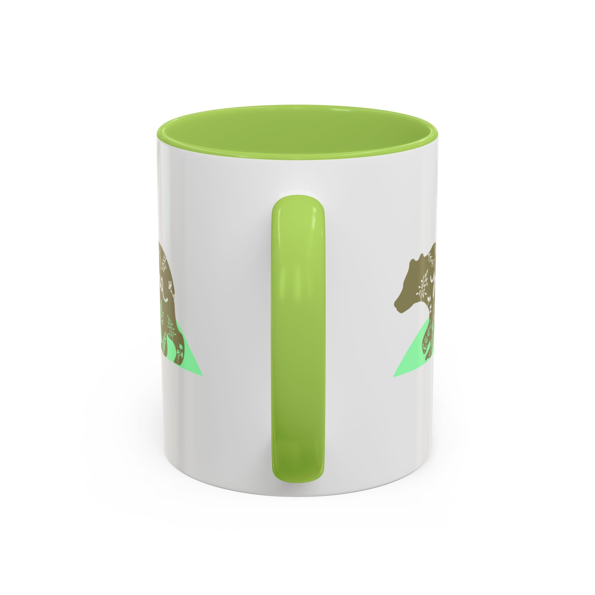 Mama Bear Accent Coffee Mug – Floral Bear Design, Mama Bear Gift (11/15 oz)