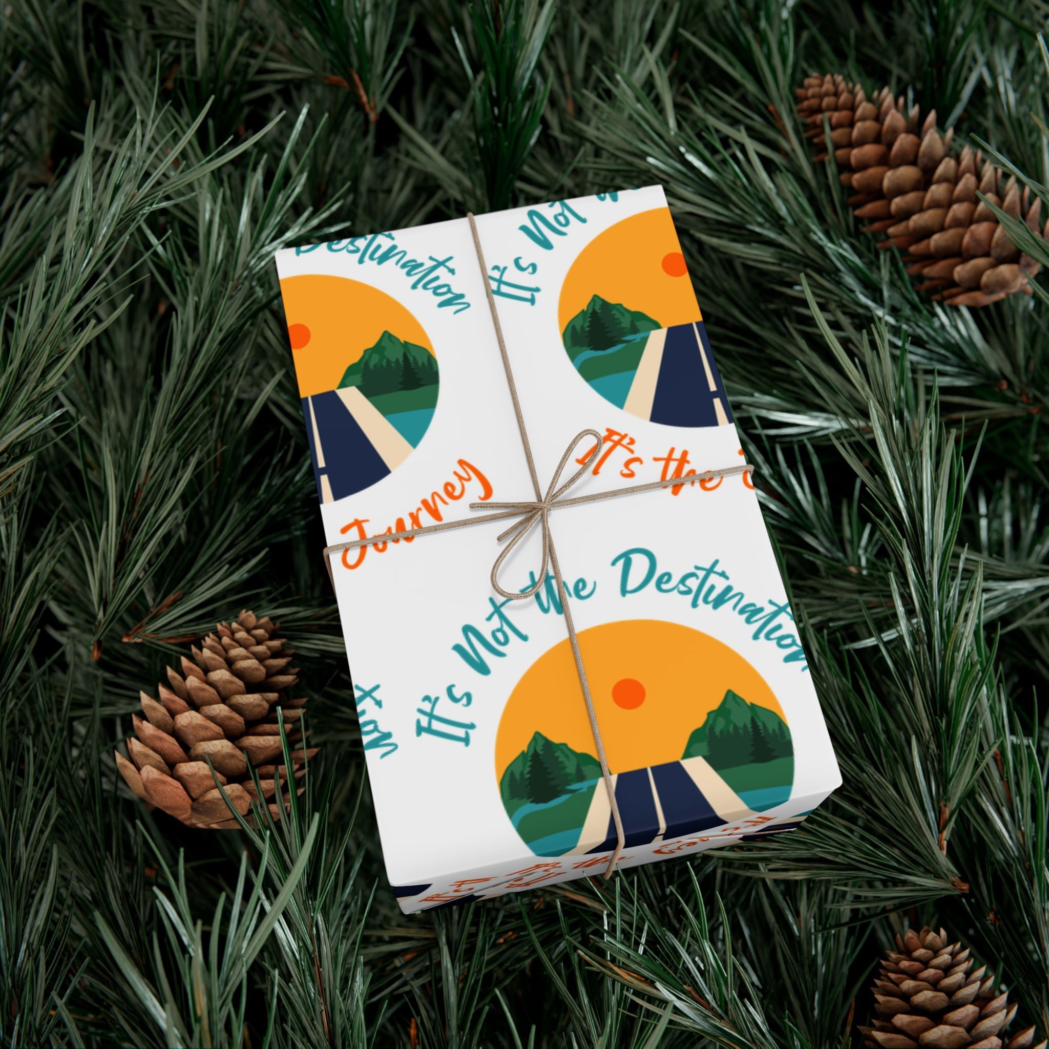 Gift Wrap Paper — 'It's Not the Destination, It's the Journey' Circular Sunshine Pattern