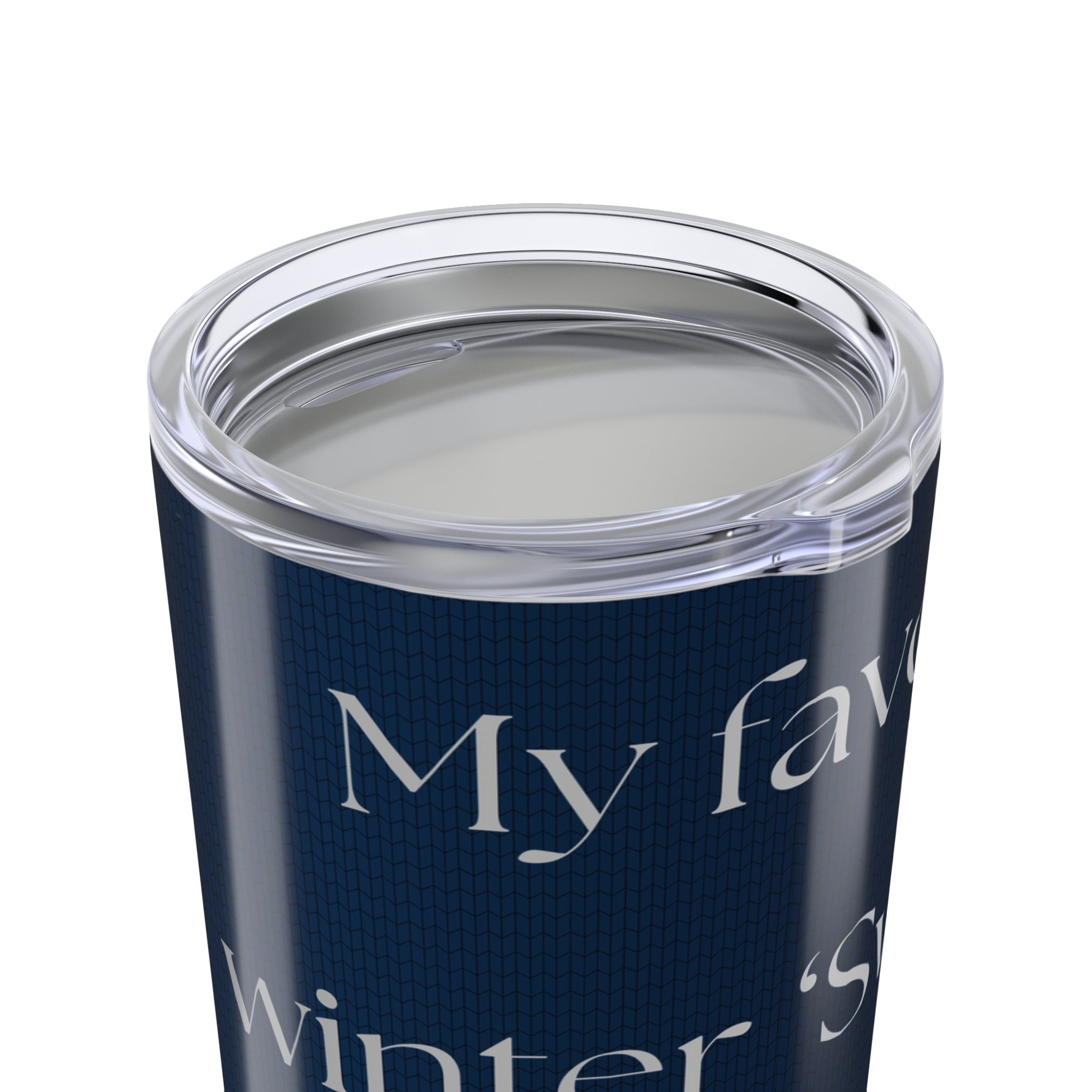 20oz Tumbler - 'My Favorite Sweater' Navy Holiday Knit Insulated Travel Cup