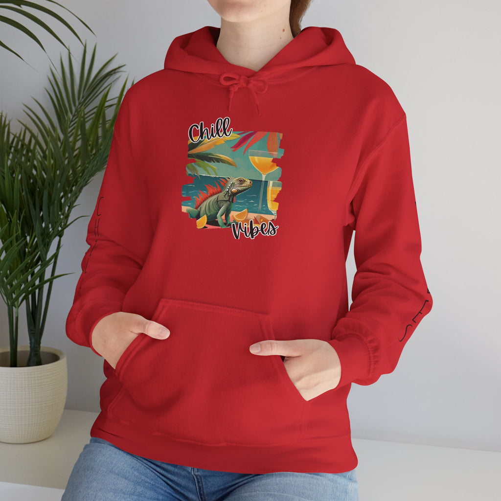 Chill Vibes Surf Hoodie – Retro Beach Graphic Hooded Sweatshirt