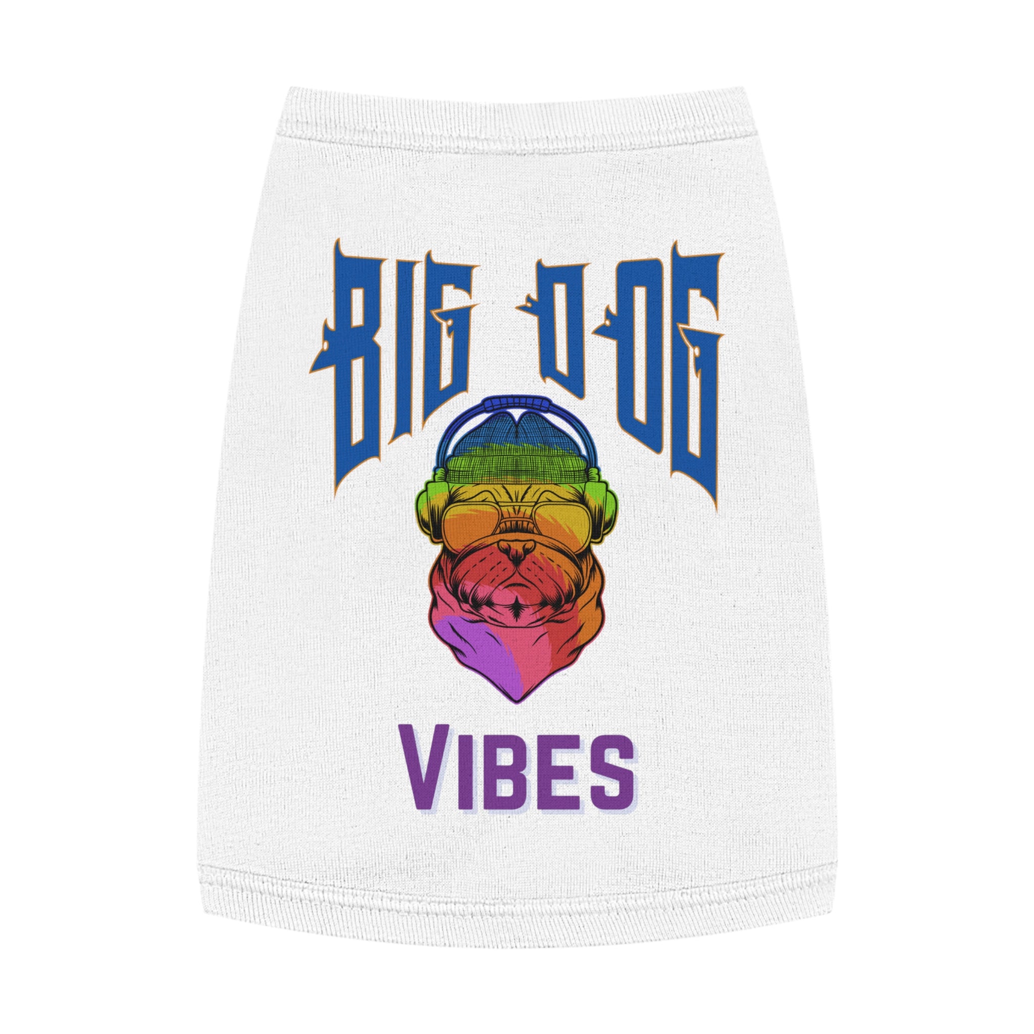 Big Dog Vibes Pet Tank - Rainbow Bulldog Graphic Dog Shirt