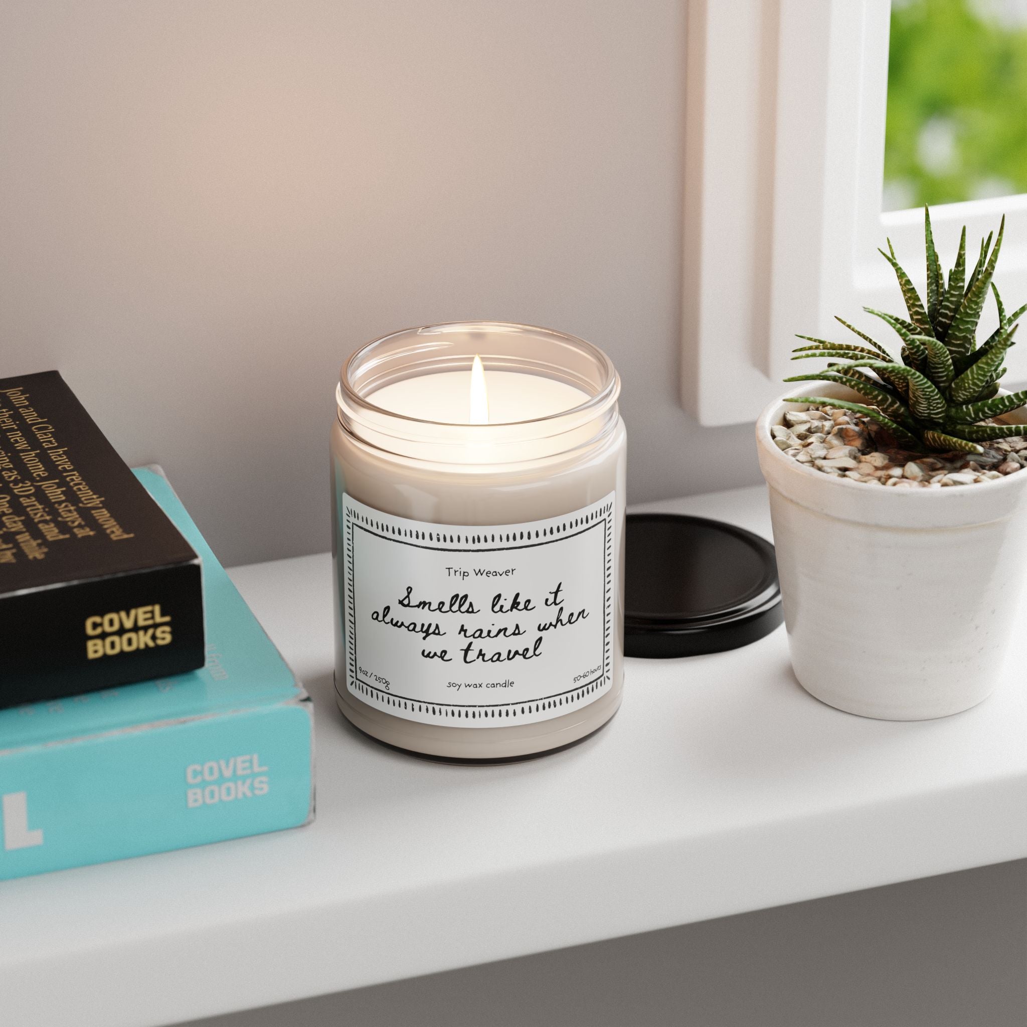 Smells Like It Always Rains When We Travel — 9oz Scented Soy Candle