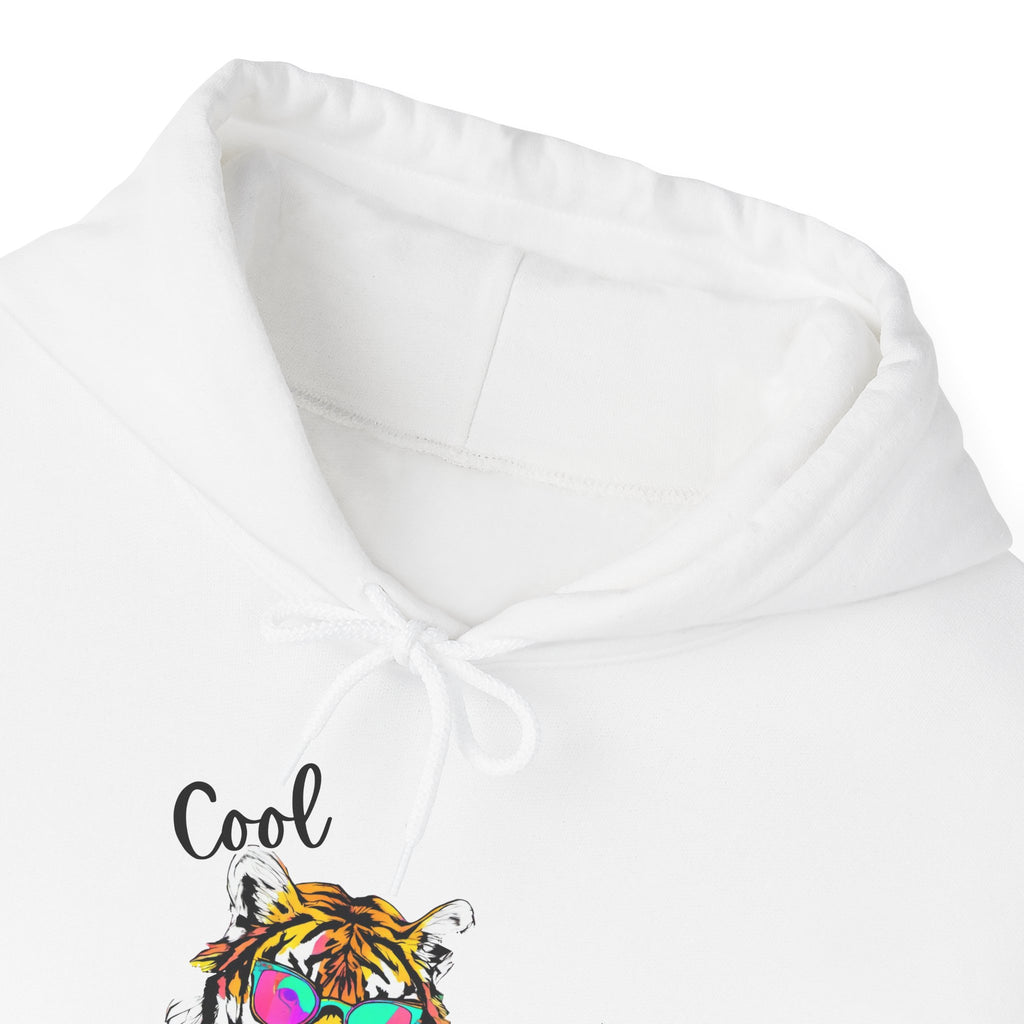 Cool Cat Hoodie — Colorful Sunglasses Tiger Graphic Sweatshirt