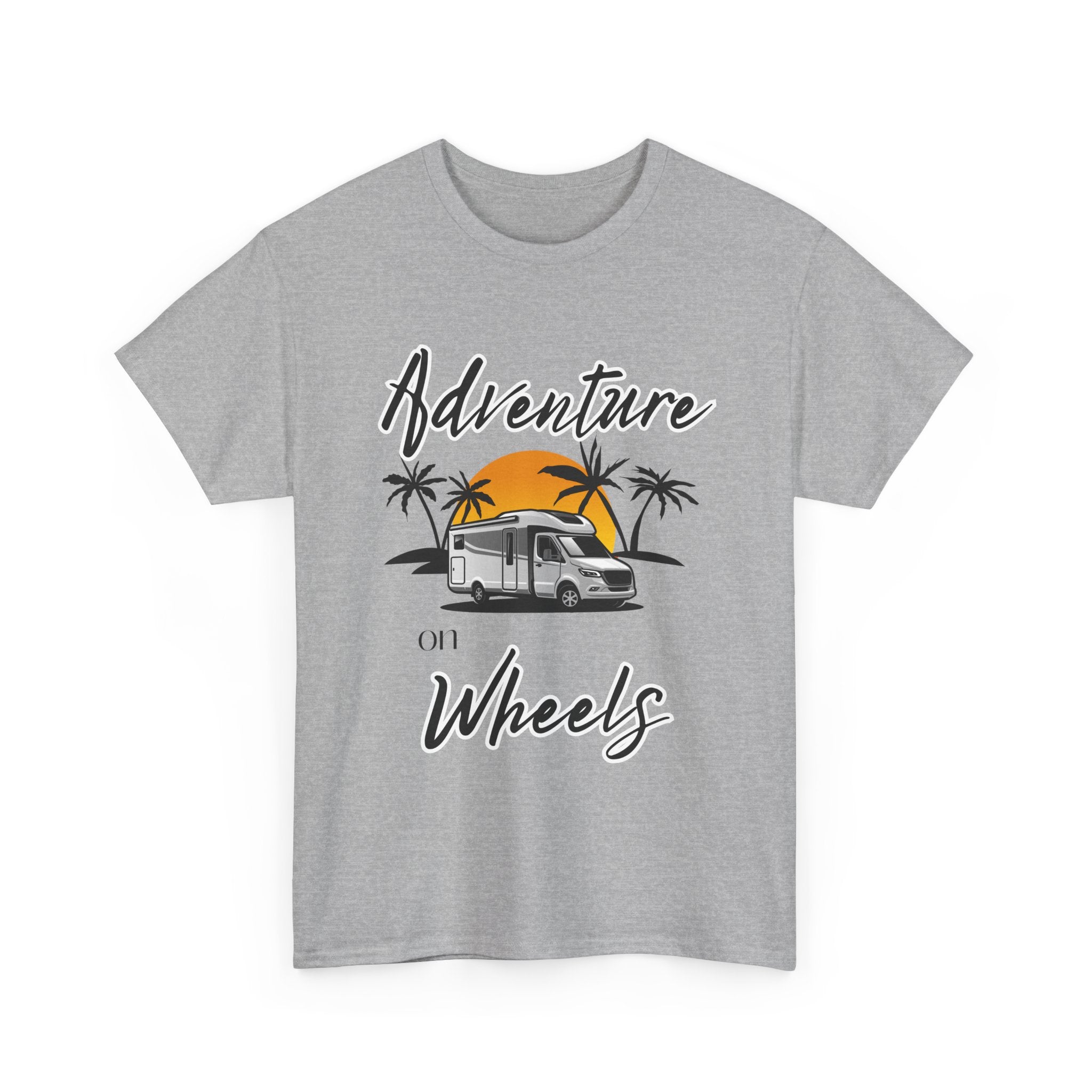 Adventure on Wheels RV T-shirt RV Gift Unisex Heavy Cotton Tee