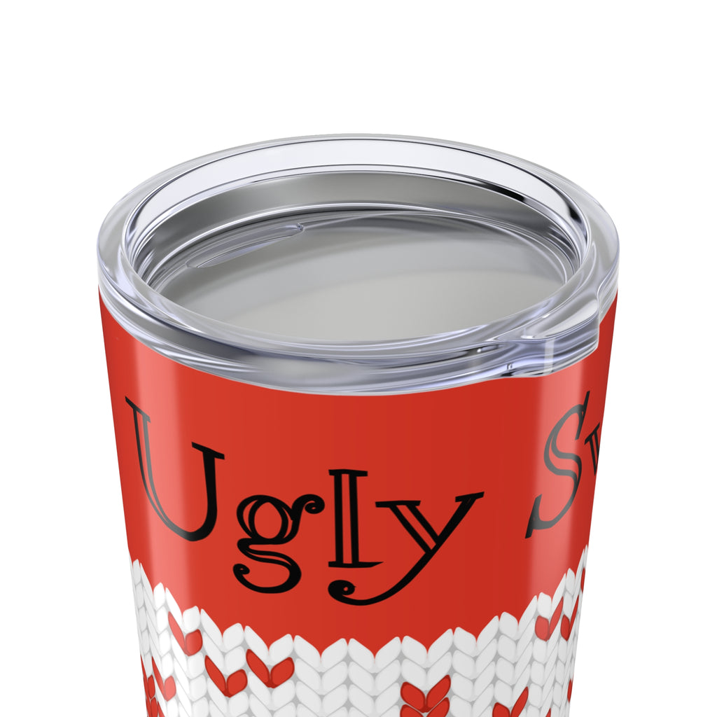 20oz Holiday Knit Pattern Tumbler — Funny 'Ugly Sweater, No laundry' Travel Cup