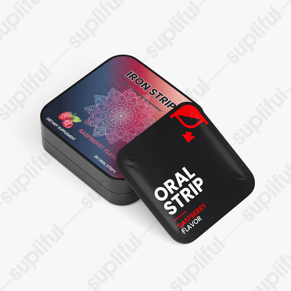 Quick Dissolving Iron Strips - Raspberry Flavor